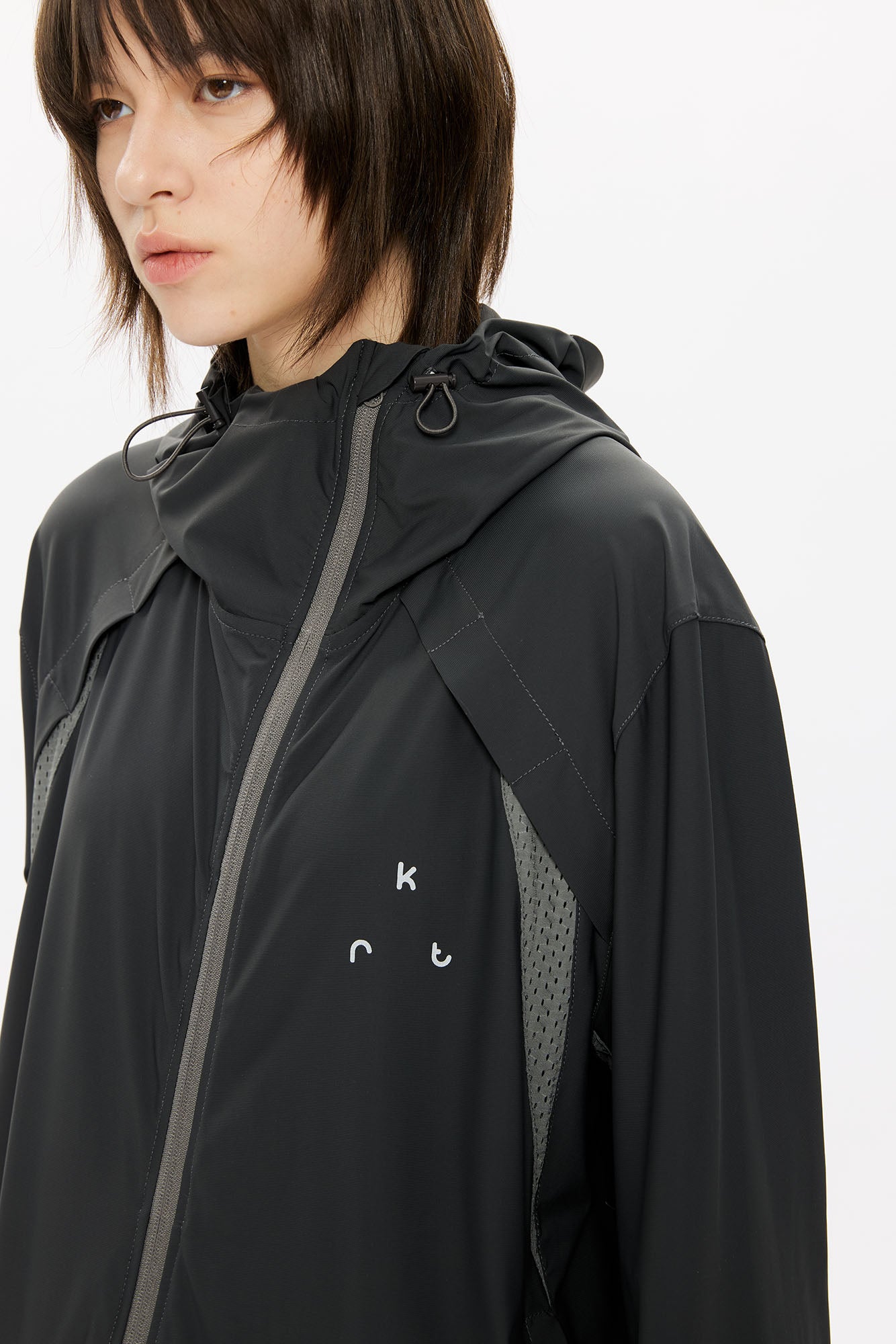 KREATE Asymmetrical-Zip Outdoor Hooded Jacket, premium urban and streetwear designers apparel on PROJECTISR.com, KREATE