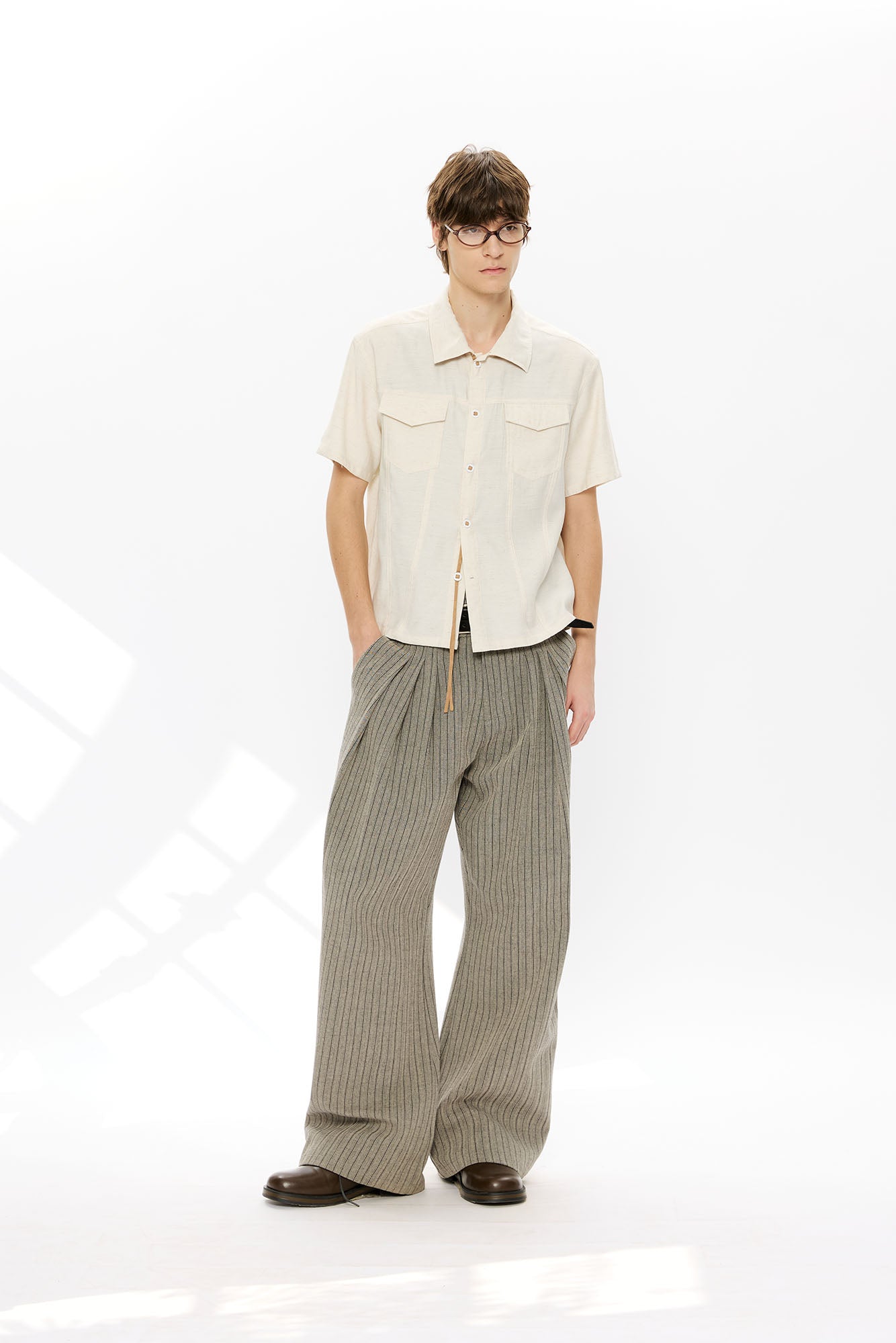 KREATE Contrast Collar Linen Half Shirt, premium urban and streetwear designers apparel on PROJECTISR.com, KREATE