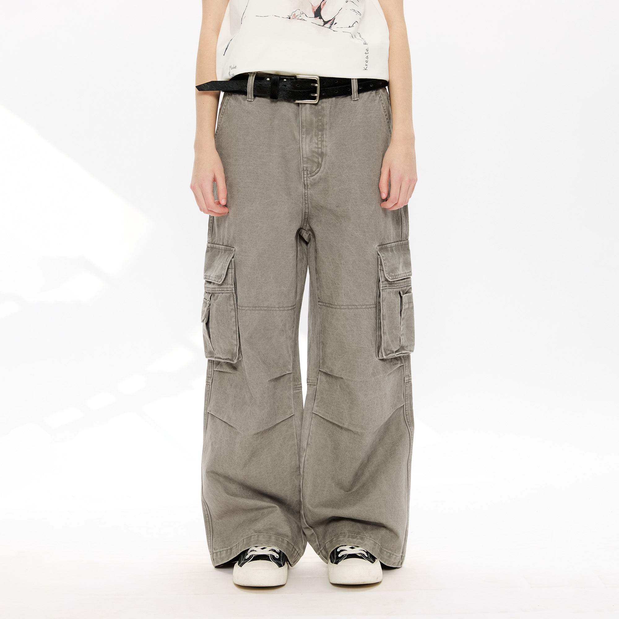 KREATE Washed Pleated Cargo Pants, premium urban and streetwear designers apparel on PROJECTISR.com, KREATE