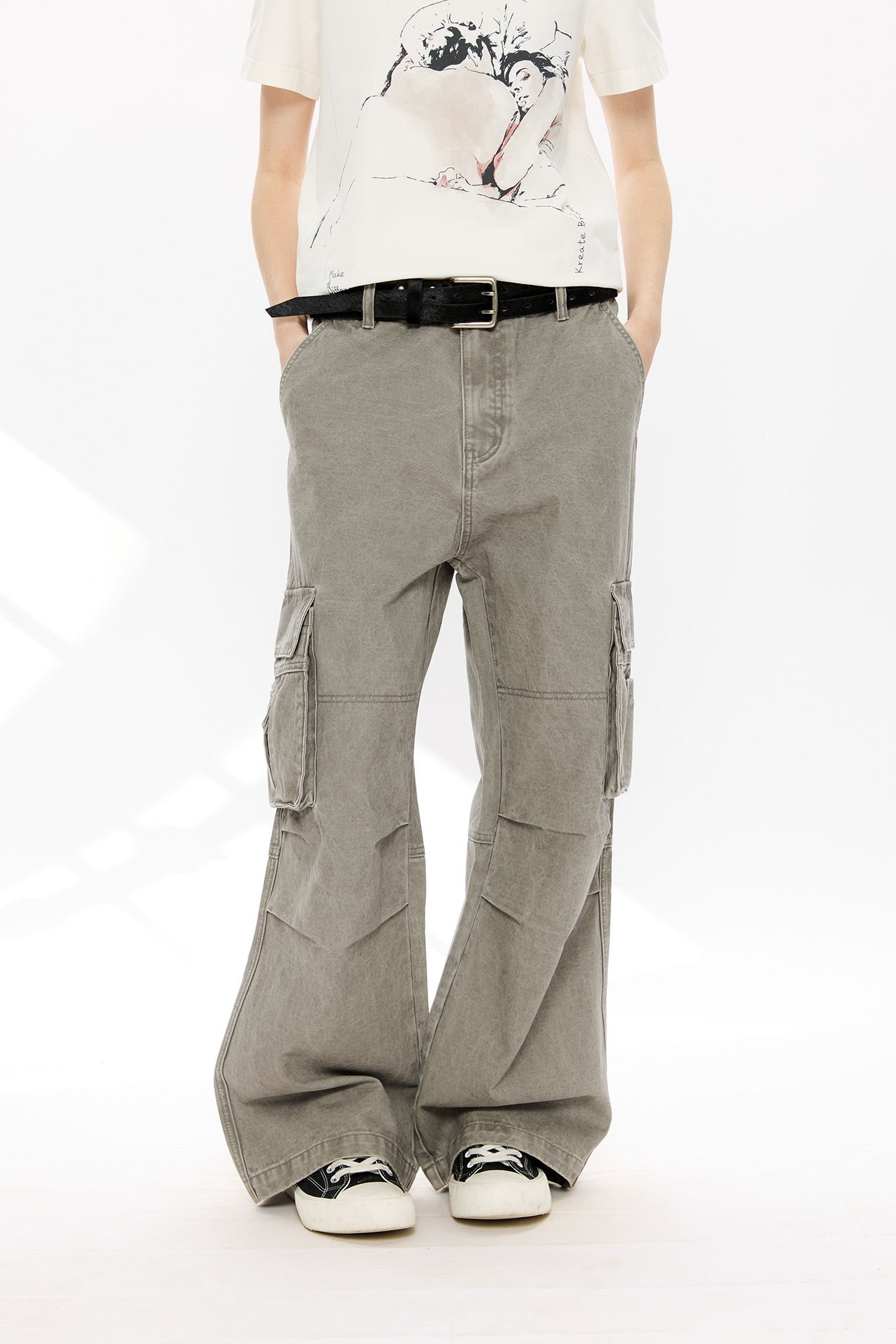 KREATE Washed Pleated Cargo Pants, premium urban and streetwear designers apparel on PROJECTISR.com, KREATE