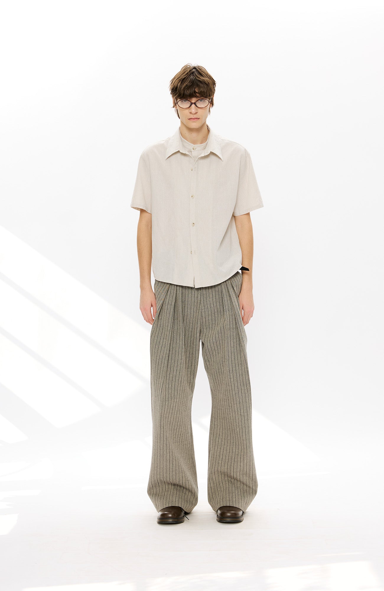 KREATE Layered-Collar Check Short Sleeve Shirt, premium urban and streetwear designers apparel on PROJECTISR.com, KREATE