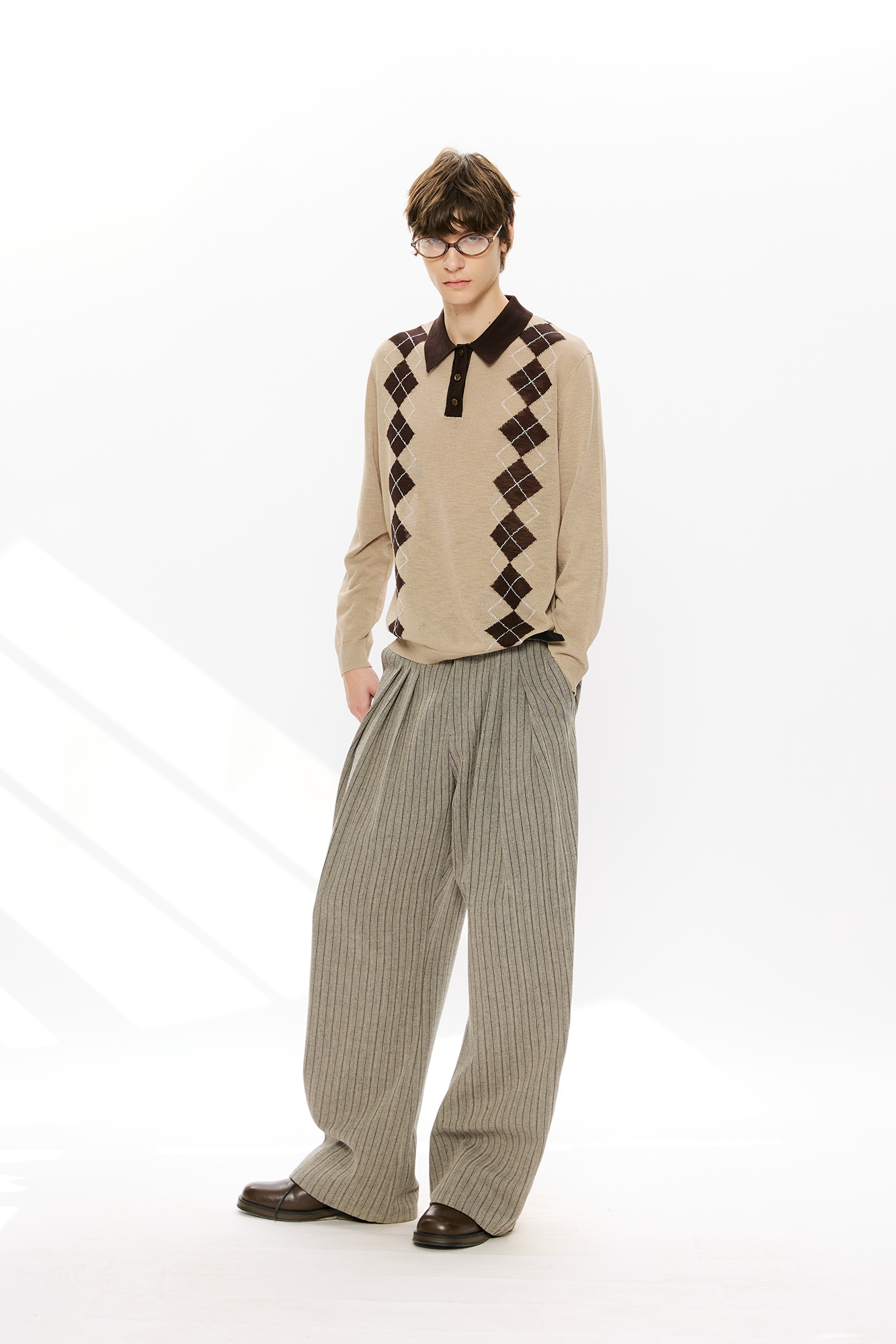 KREATE Retro Argyle Polo Sweater, premium urban and streetwear designers apparel on PROJECTISR.com, KREATE