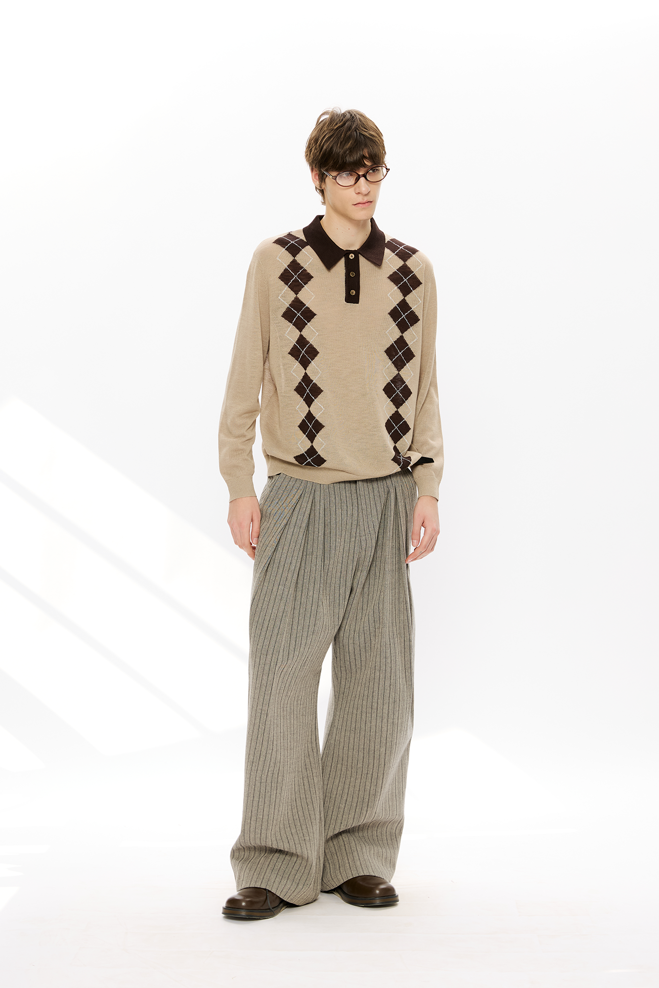 KREATE Retro Argyle Polo Sweater, premium urban and streetwear designers apparel on PROJECTISR.com, KREATE