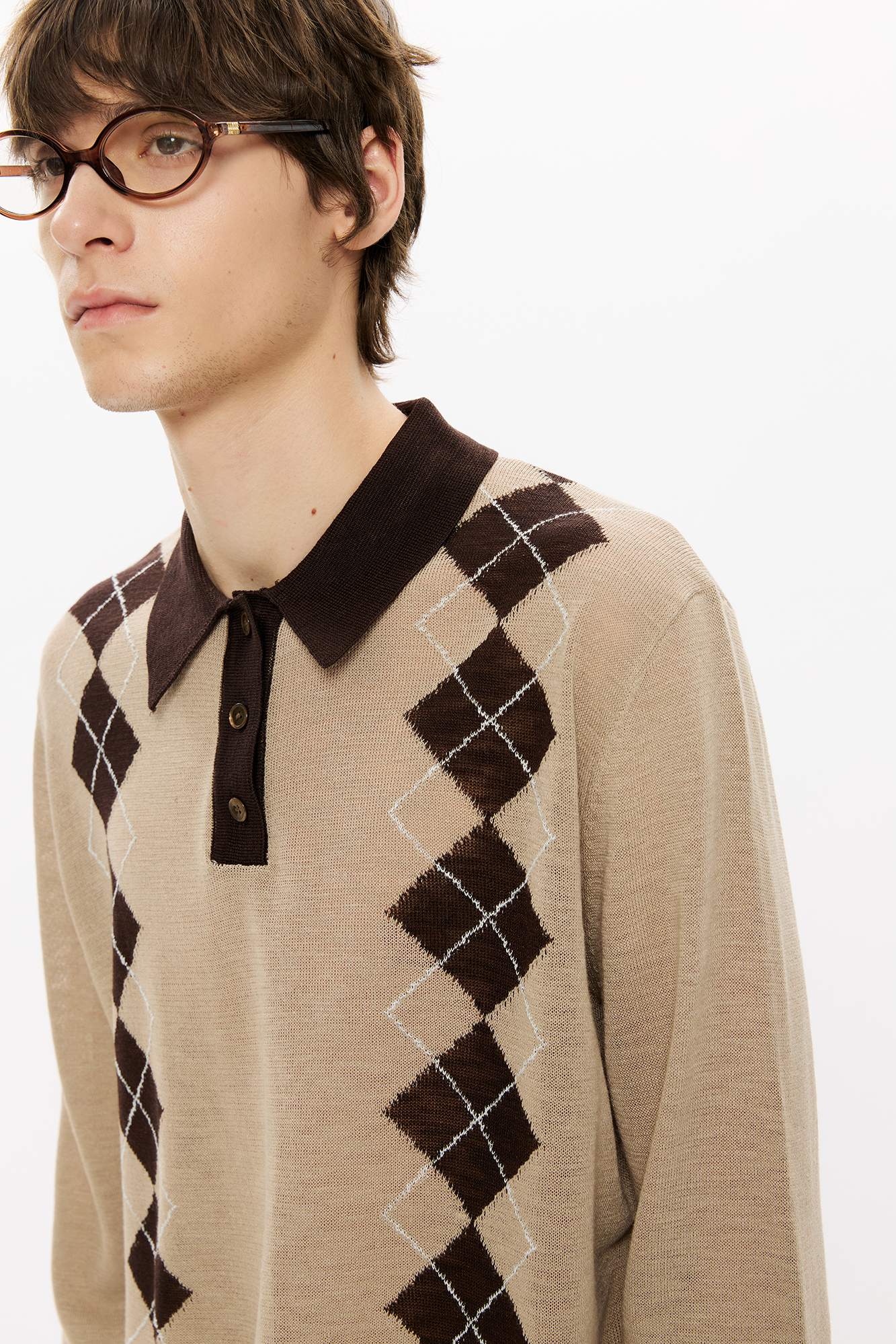 KREATE Retro Argyle Polo Sweater, premium urban and streetwear designers apparel on PROJECTISR.com, KREATE
