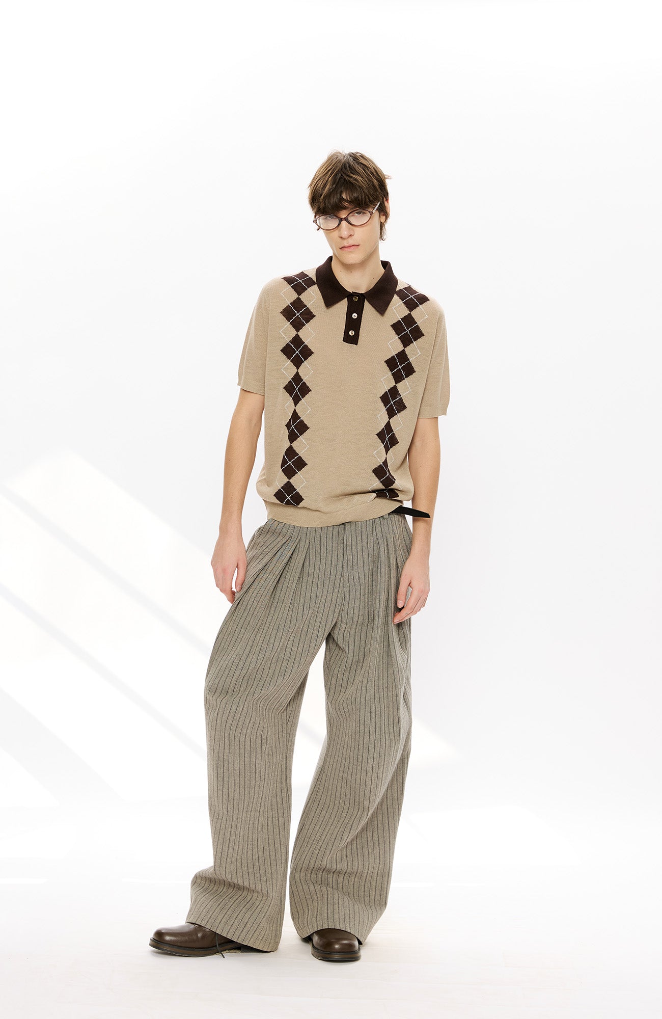 KREATE Retro Diamond-Knit Short Sleeve Polo, premium urban and streetwear designers apparel on PROJECTISR.com, KREATE