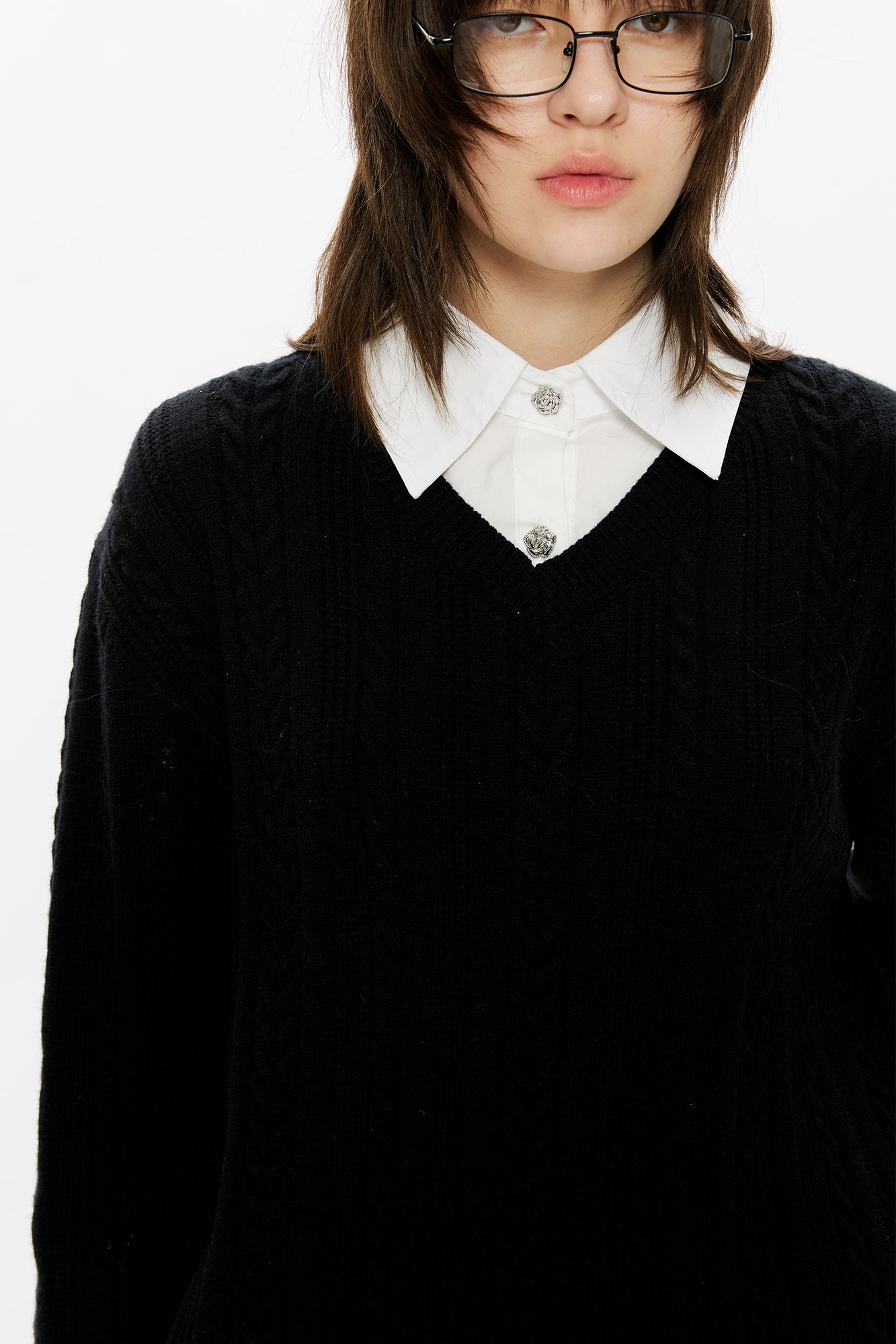 KREATE Cable-Knit Layered Shirt Sweater, premium urban and streetwear designers apparel on PROJECTISR.com, KREATE