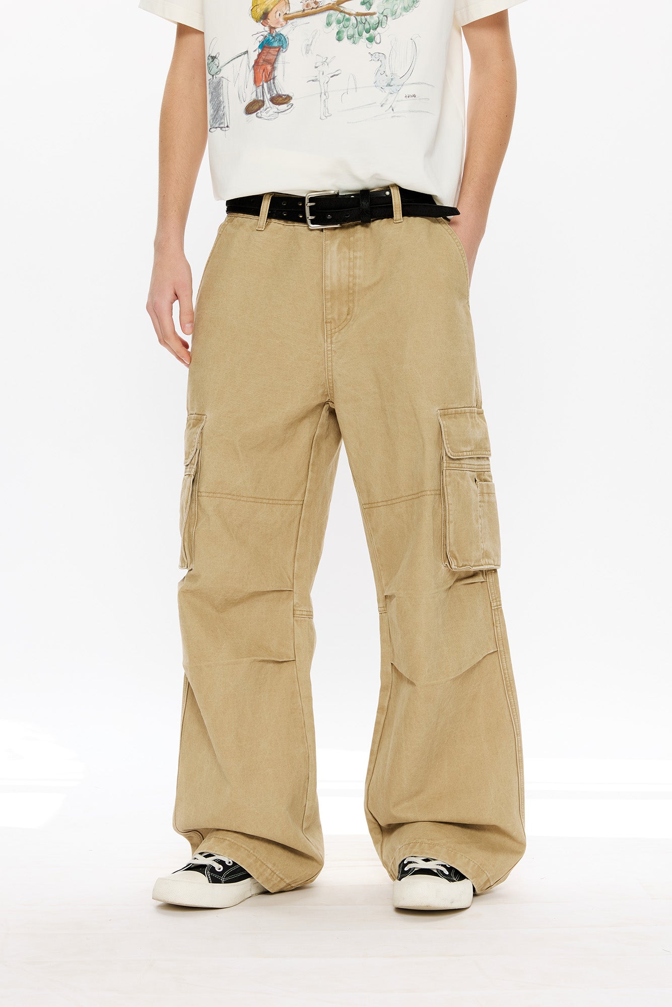 KREATE Washed Pleated Cargo Pants, premium urban and streetwear designers apparel on PROJECTISR.com, KREATE