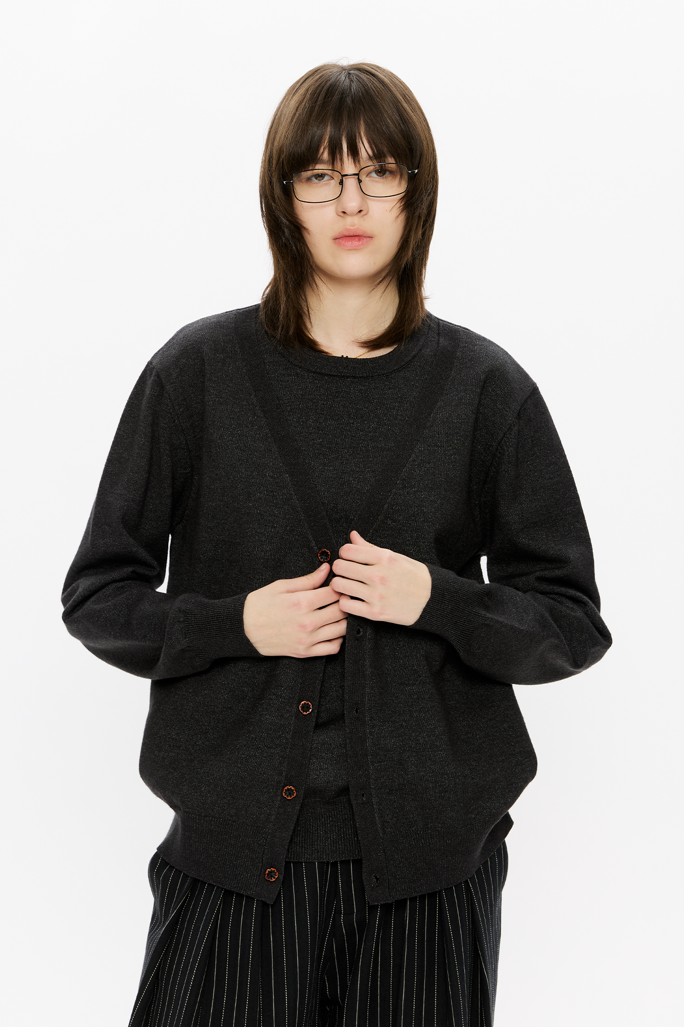 KREATE Essential Double-Layer Knit Cardigan, premium urban and streetwear designers apparel on PROJECTISR.com, KREATE