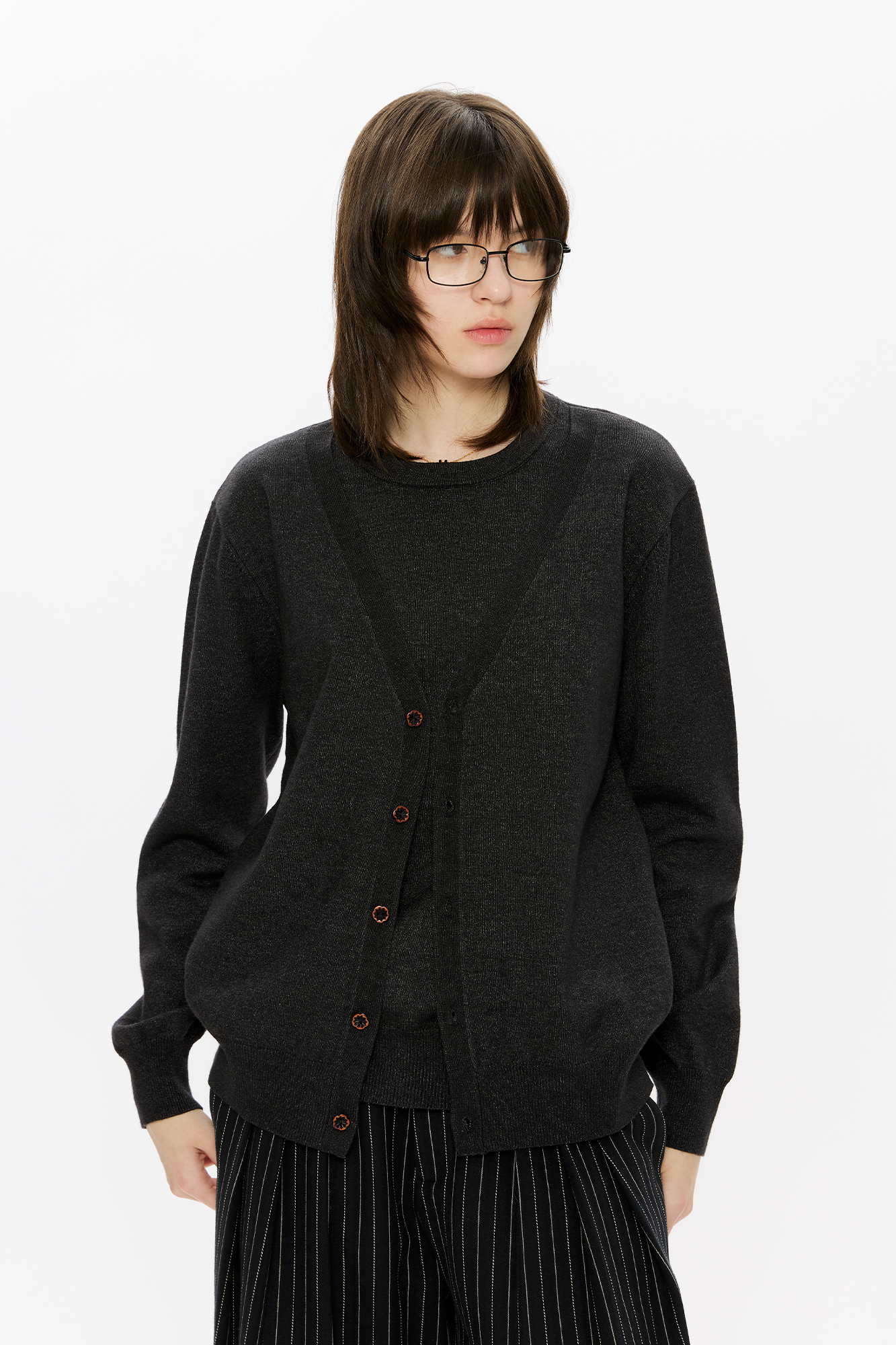 KREATE Essential Double-Layer Knit Cardigan, premium urban and streetwear designers apparel on PROJECTISR.com, KREATE