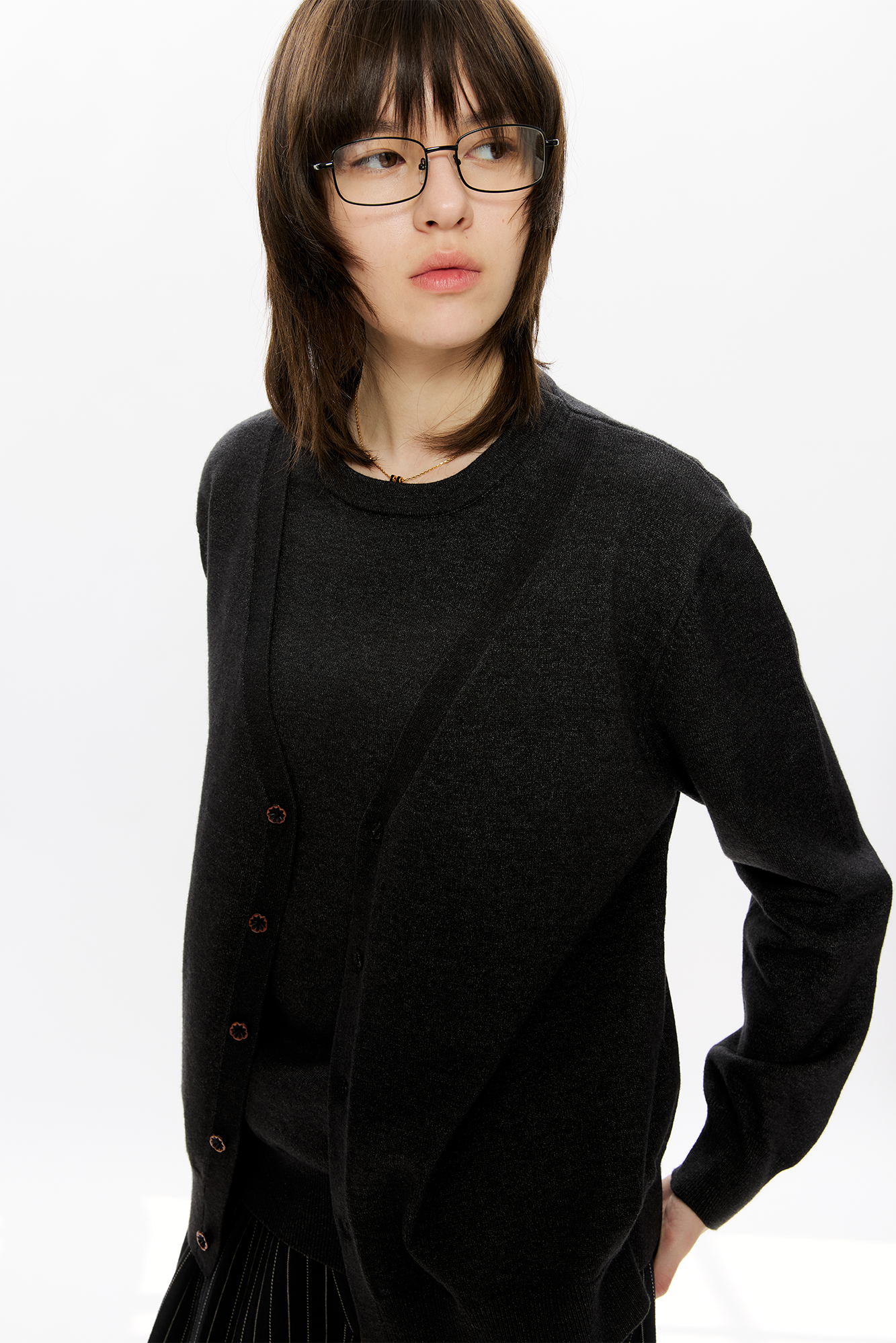 KREATE Essential Double-Layer Knit Cardigan, premium urban and streetwear designers apparel on PROJECTISR.com, KREATE