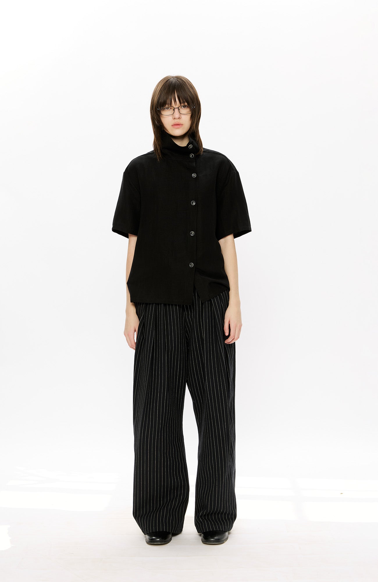 KREATE Asymmetrical Placket Short Sleeve Shirt, premium urban and streetwear designers apparel on PROJECTISR.com, KREATE