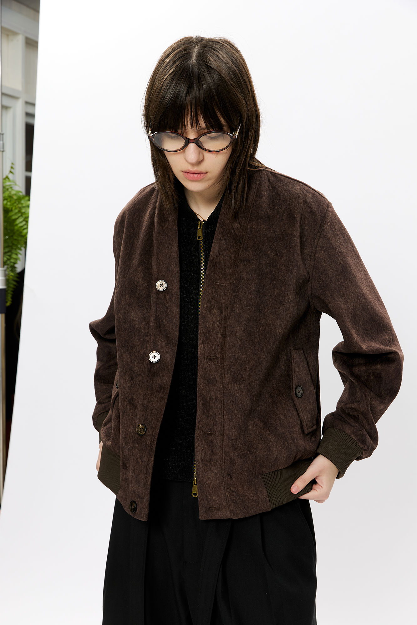 KREATE Faux Layered-Look V-Neck Jacket, premium urban and streetwear designers apparel on PROJECTISR.com, KREATE