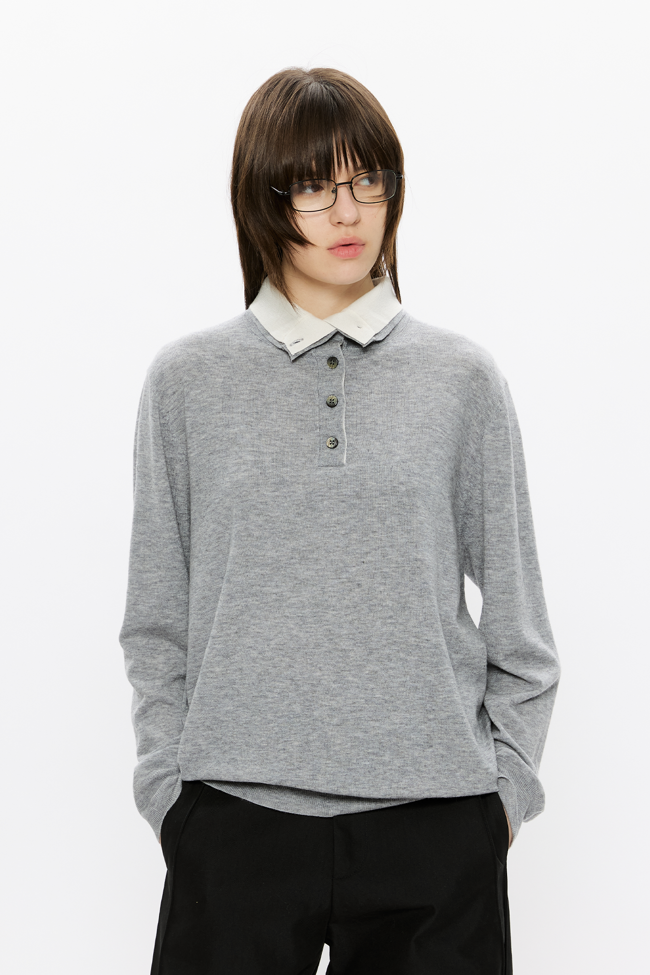 KREATE Double-Collar Wool-Blend Knit Polo, premium urban and streetwear designers apparel on PROJECTISR.com, KREATE