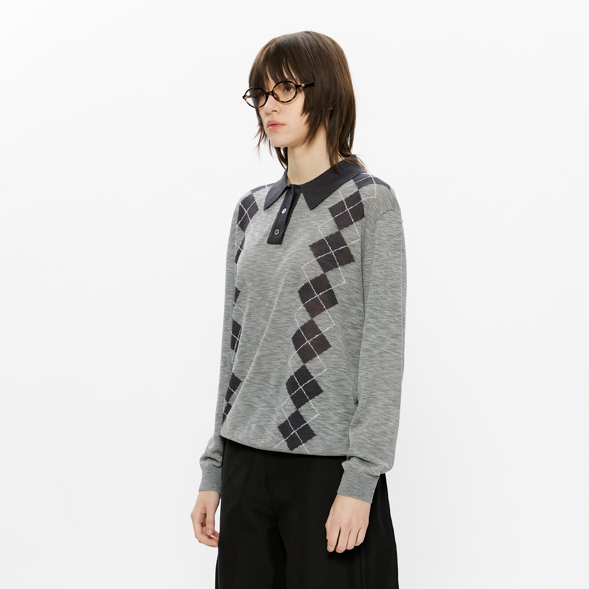 KREATE Retro Argyle Polo Sweater, premium urban and streetwear designers apparel on PROJECTISR.com, KREATE