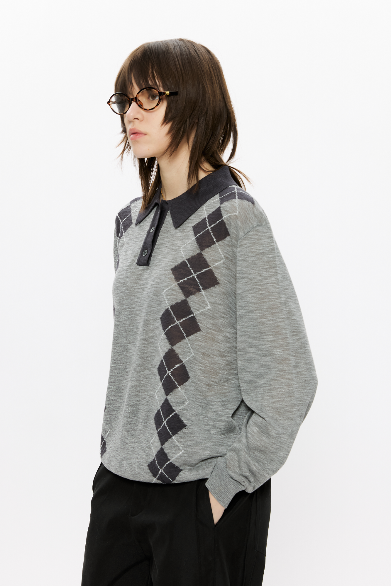 KREATE Retro Argyle Polo Sweater, premium urban and streetwear designers apparel on PROJECTISR.com, KREATE