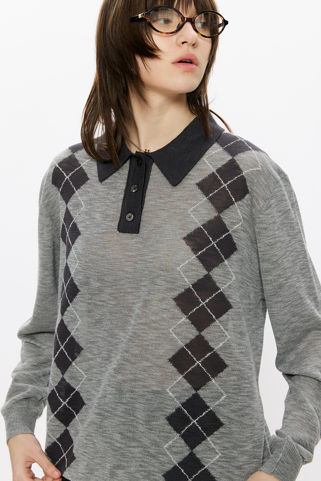 KREATE Retro Argyle Polo Sweater, premium urban and streetwear designers apparel on PROJECTISR.com, KREATE
