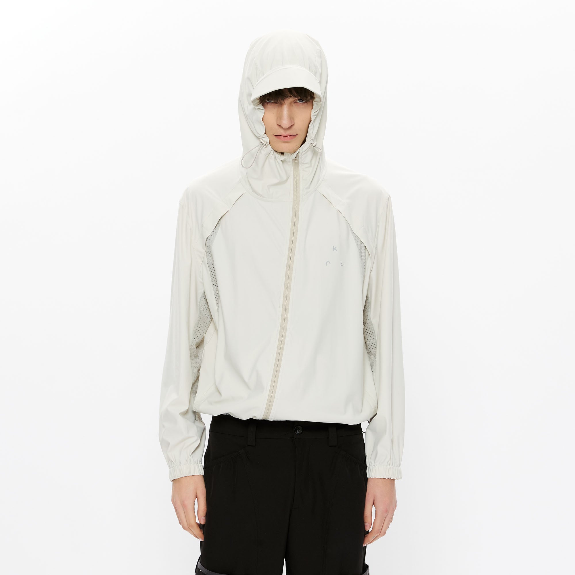 KREATE Asymmetrical-Zip Outdoor Hooded Jacket