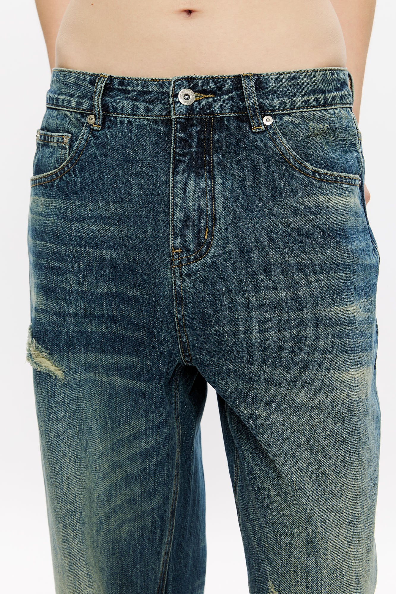KREATE Whisker Washed Straight-Leg Jeans, premium urban and streetwear designers apparel on PROJECTISR.com, KREATE