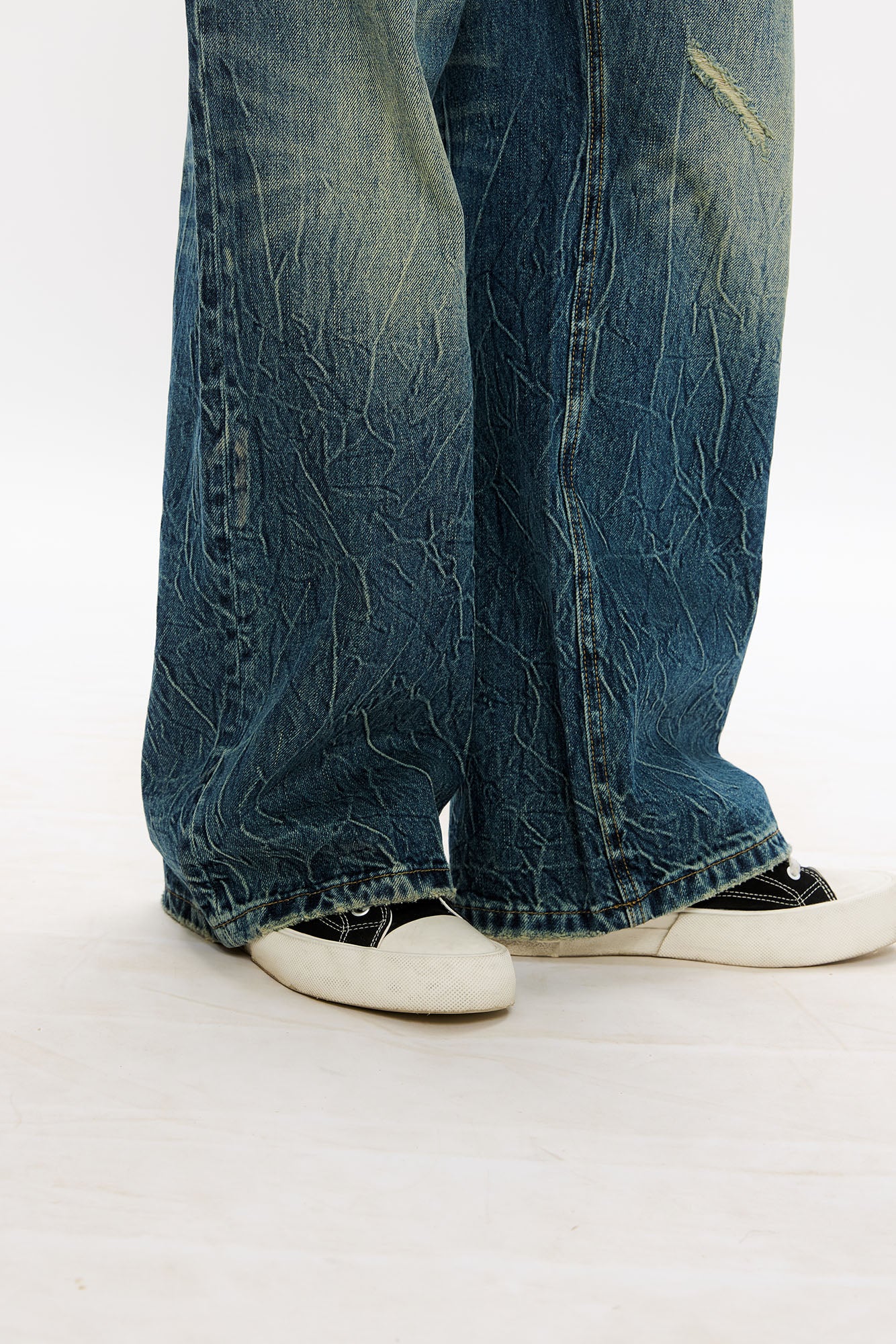 KREATE Whisker Washed Straight-Leg Jeans, premium urban and streetwear designers apparel on PROJECTISR.com, KREATE