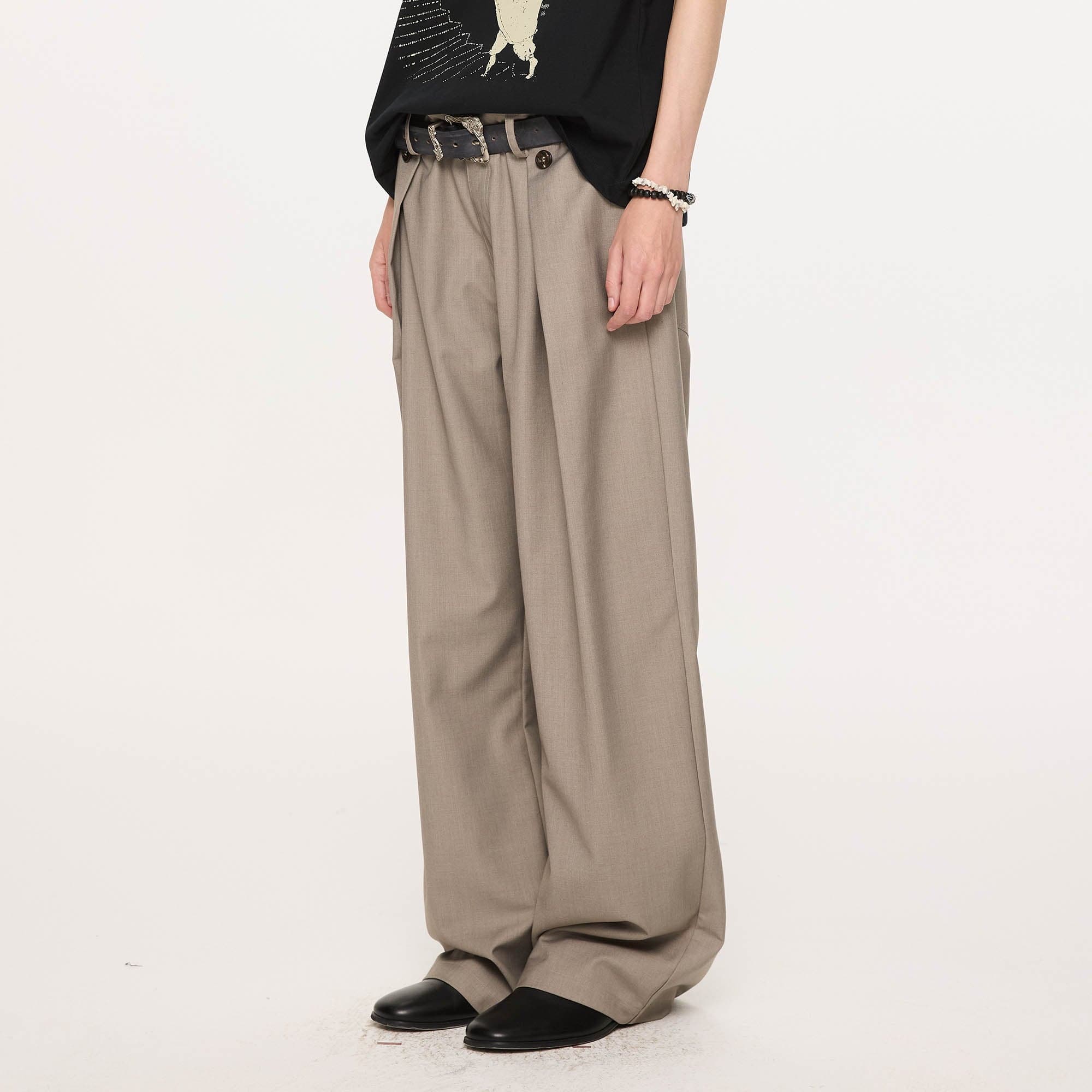 KREATE Inverted Pleats Wide-Leg Trousers