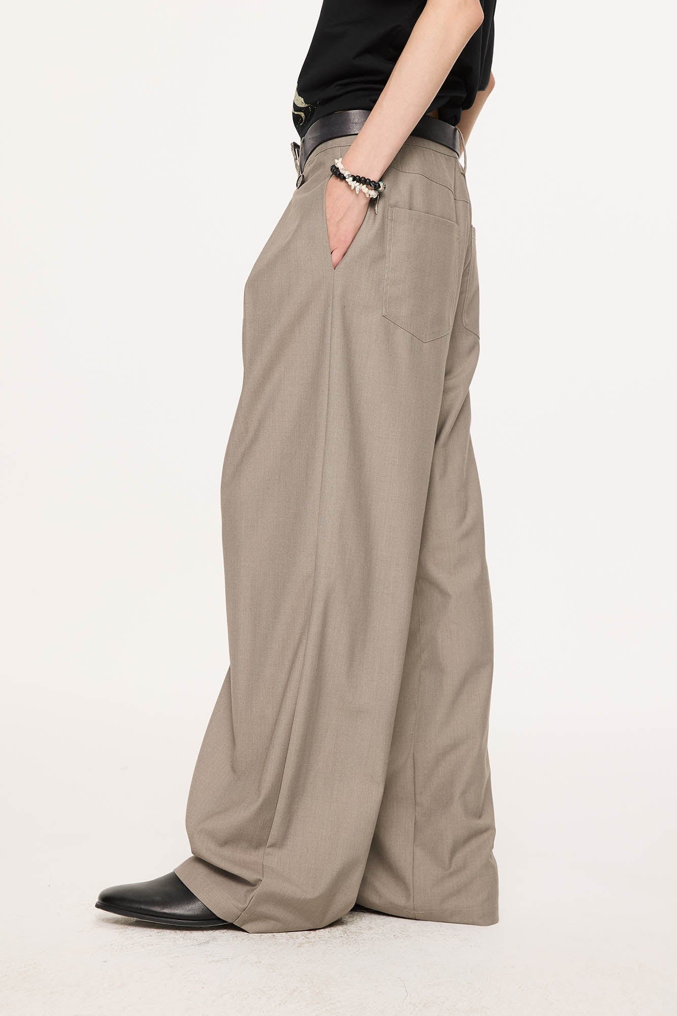 KREATE Inverted Pleats Wide-Leg Trousers