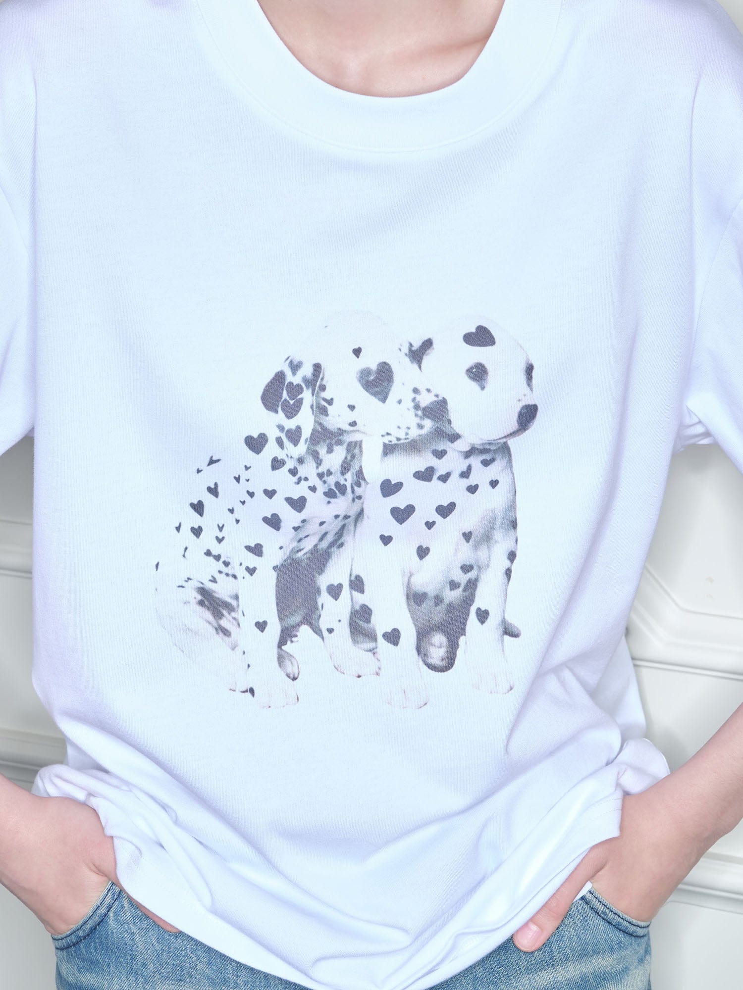 SOURPLUM Heart Dalmatian Graphic T-Shirt, premium urban and streetwear designers apparel on PROJECTISR.com, SOURPLUM