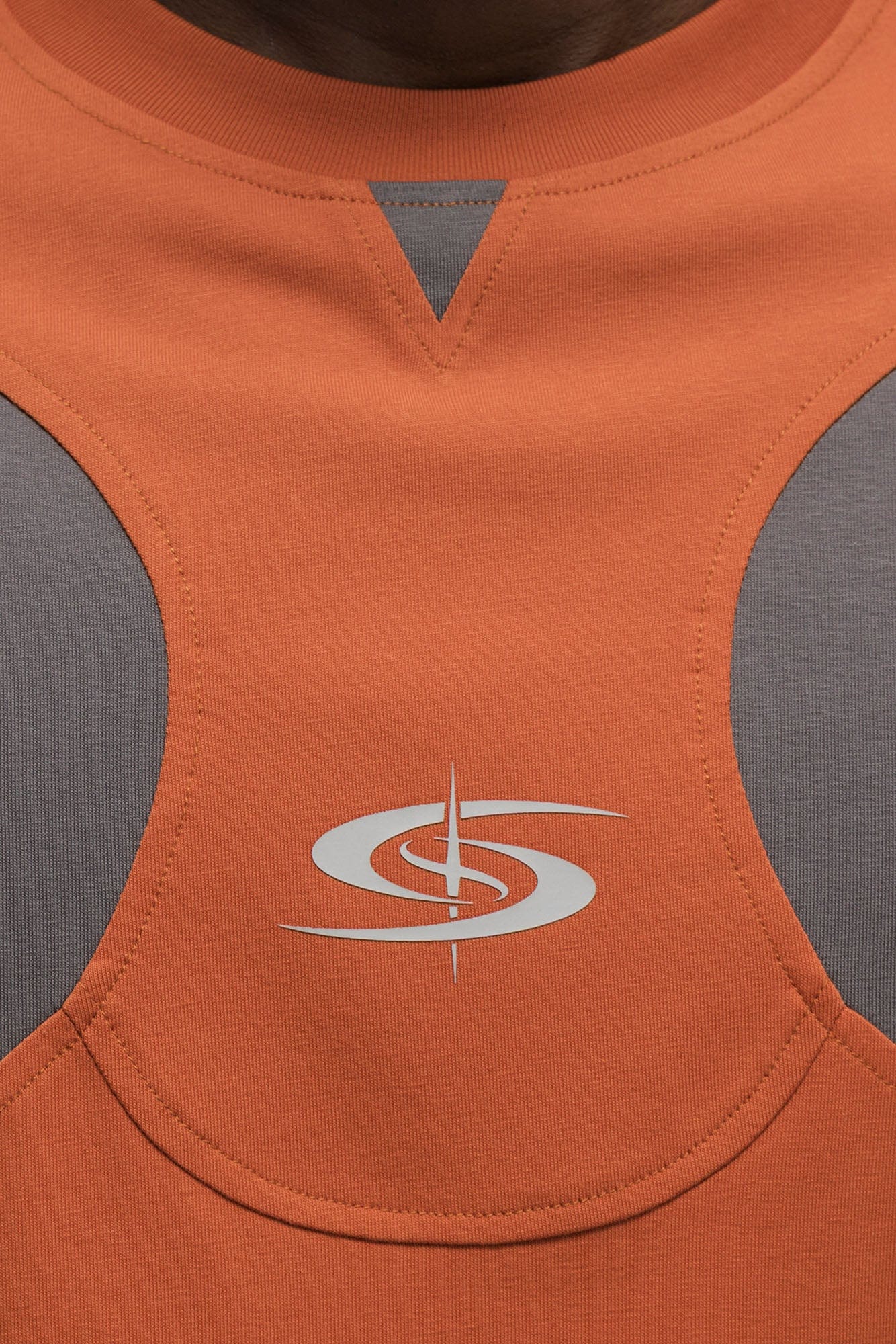 XIPHEVIL Curve Spliced Quick-Dry Sorona T-Shirt Orange