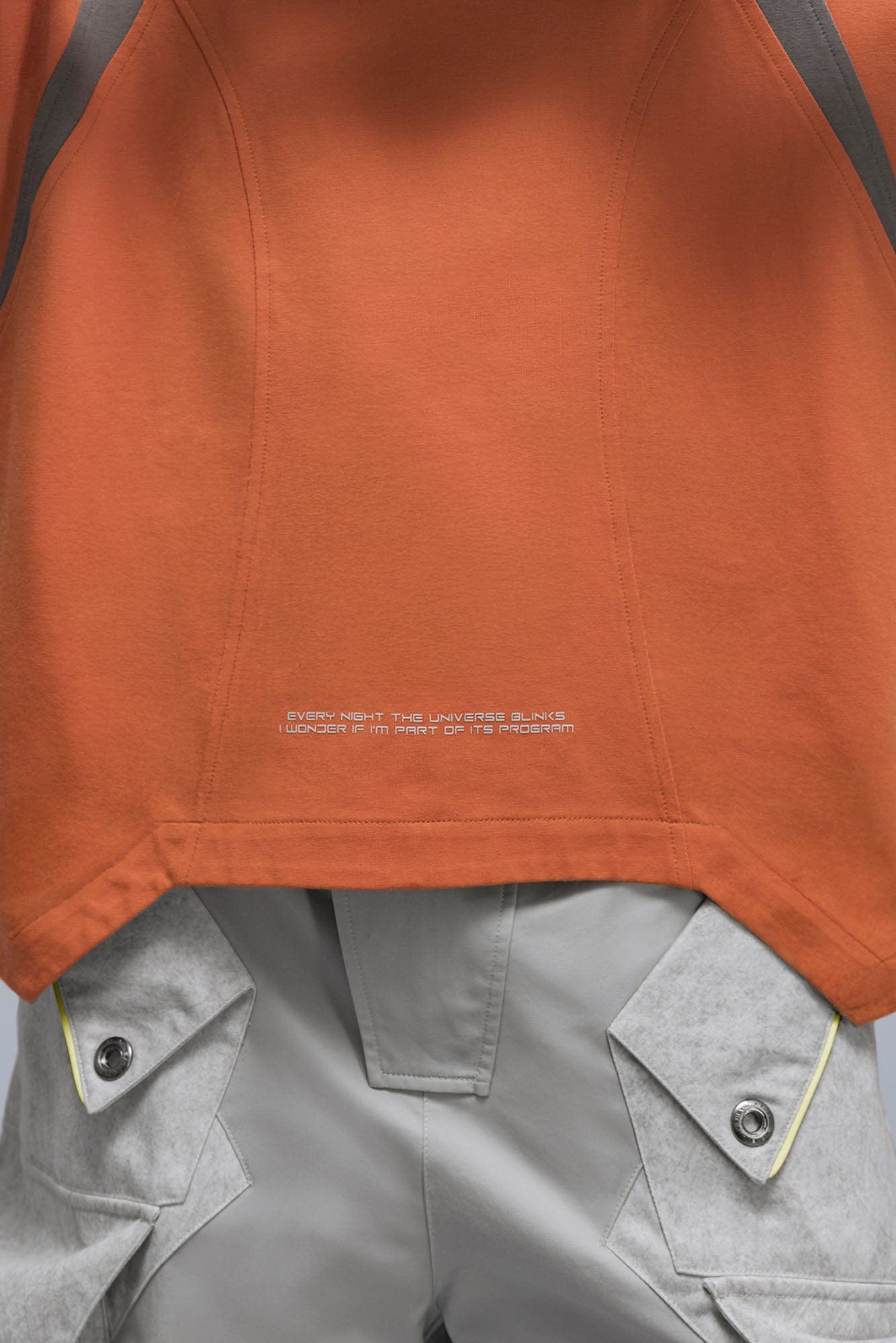XIPHEVIL Curve Spliced Quick-Dry Sorona T-Shirt Orange