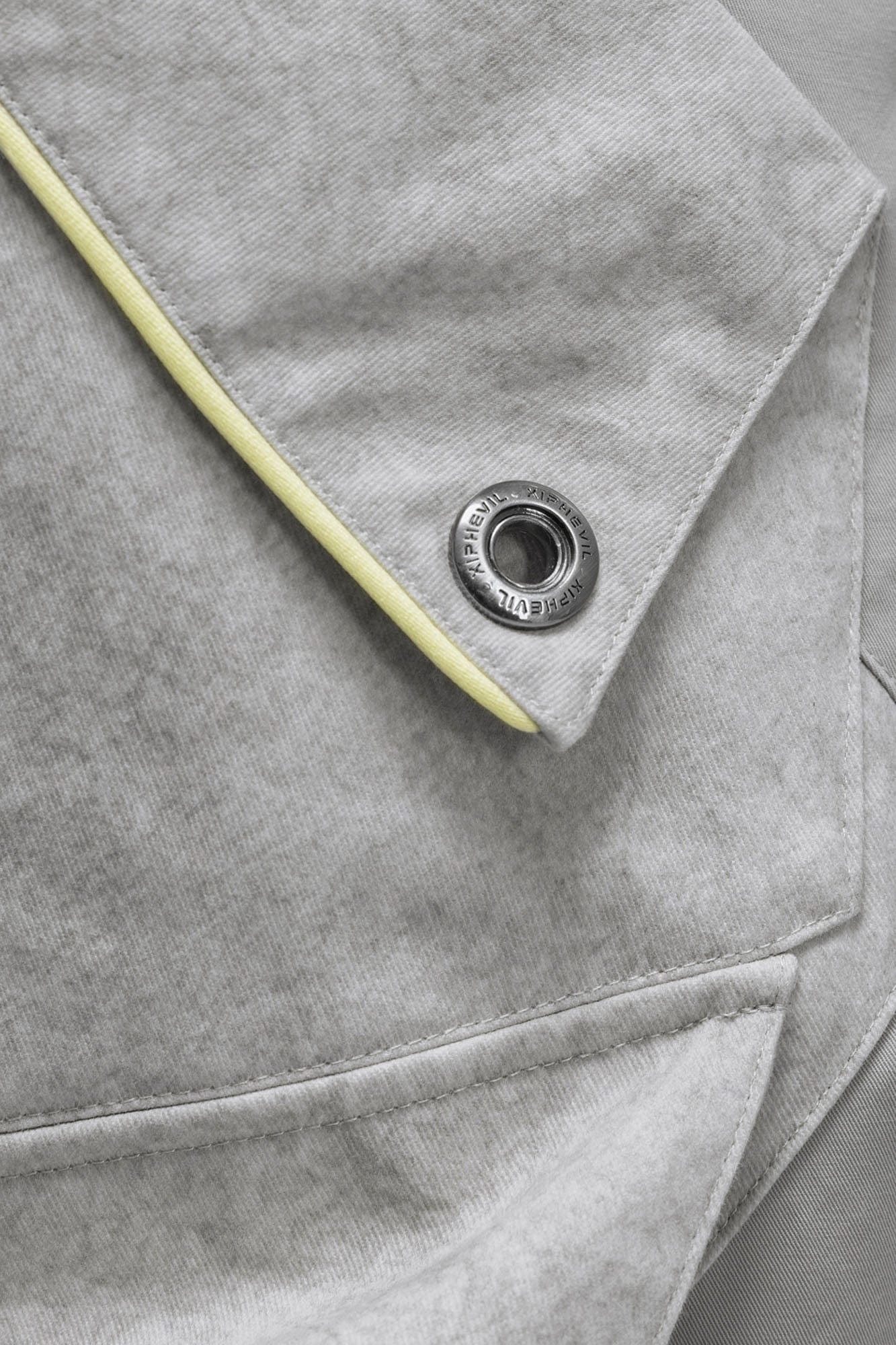 XIPHEVIL Washed Contrast Panel Pocket Utility Shorts Gray, premium urban and streetwear designers apparel on PROJECTISR.com, XIPHEVIL