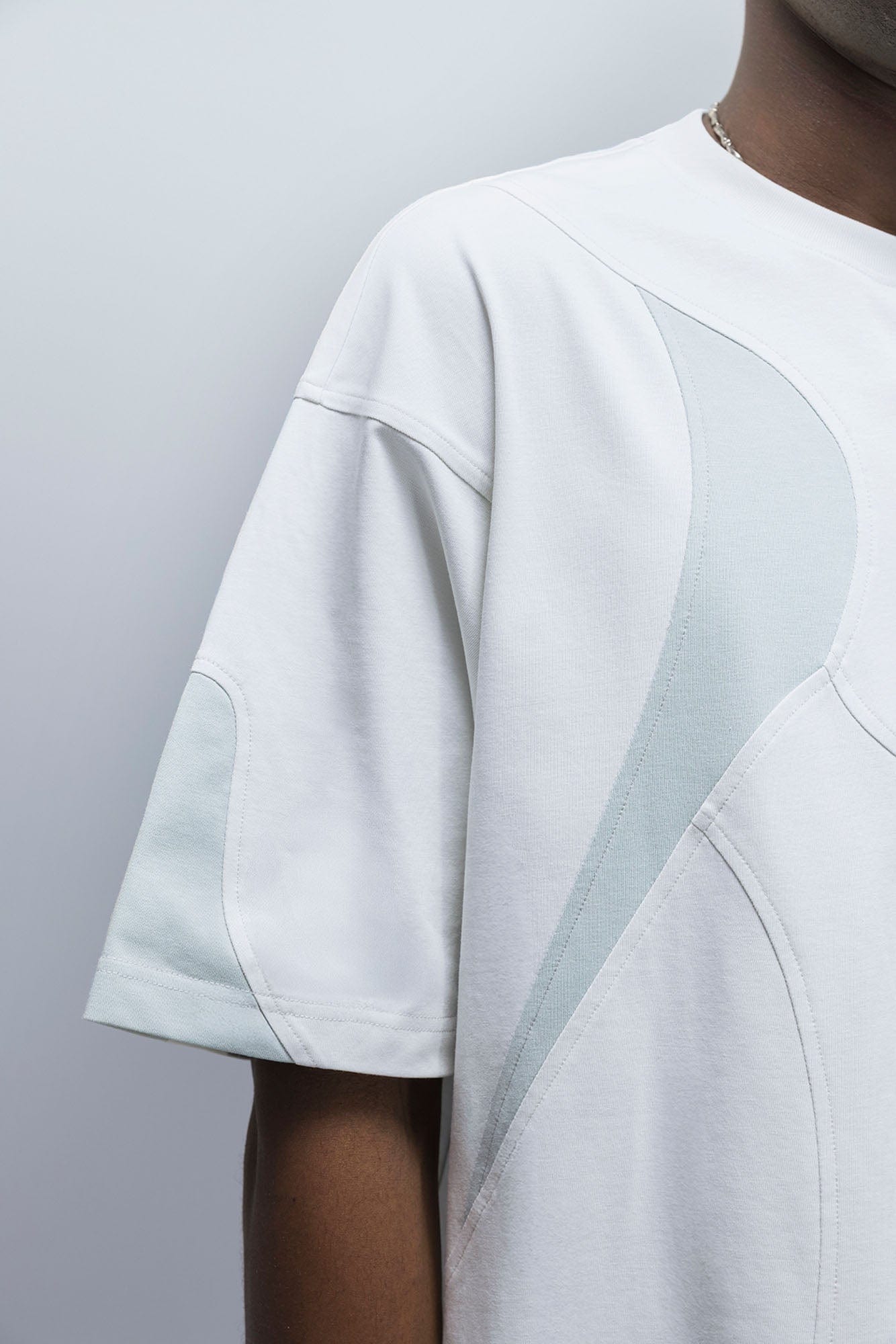 XIPHEVIL Curve Spliced Quick-Dry Sorona T-Shirt Ice