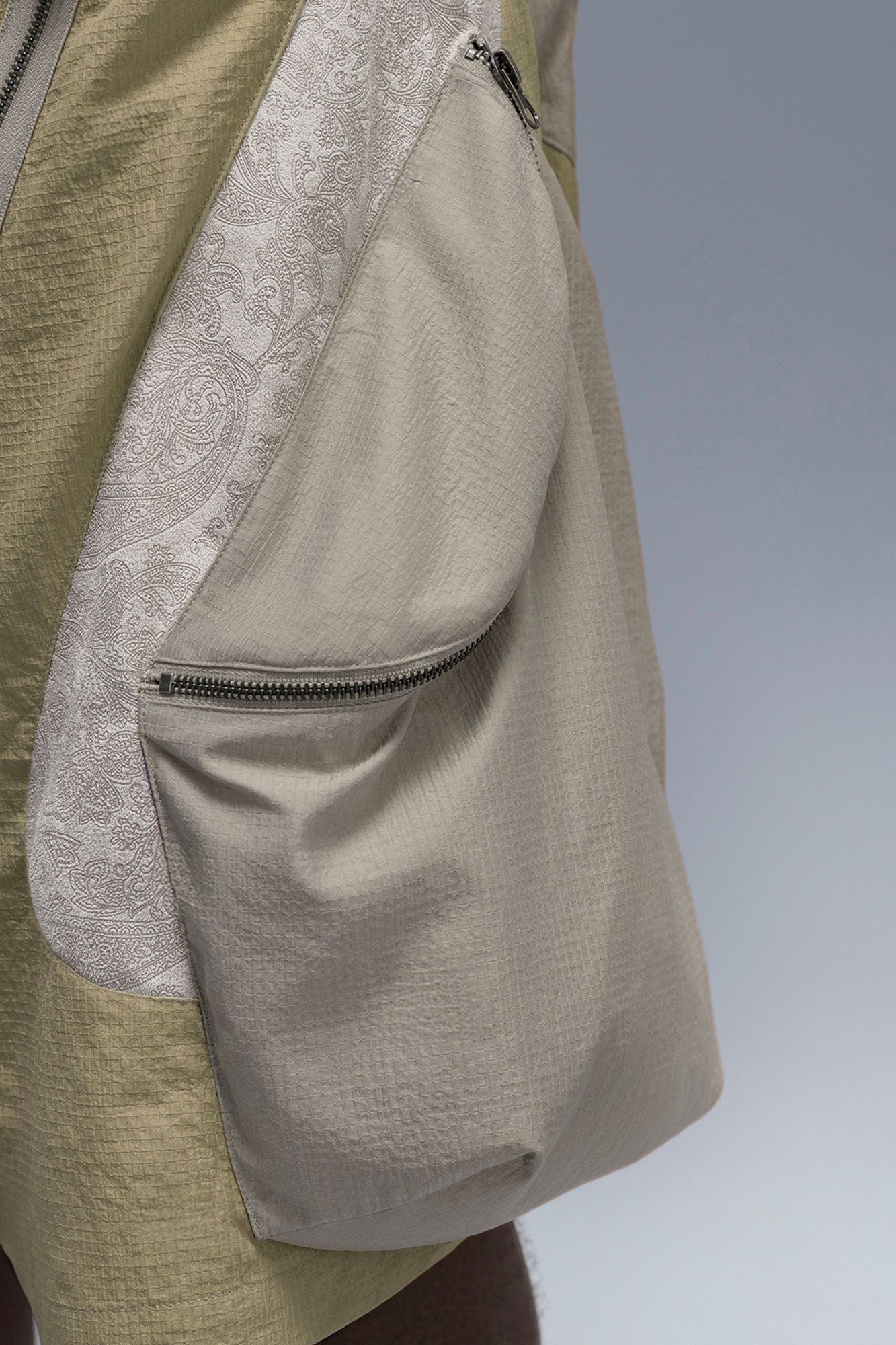 XIPHEVIL Snake Skin Contrast Panel Multi-Pocket Shorts, premium urban and streetwear designers apparel on PROJECTISR.com, XIPHEVIL