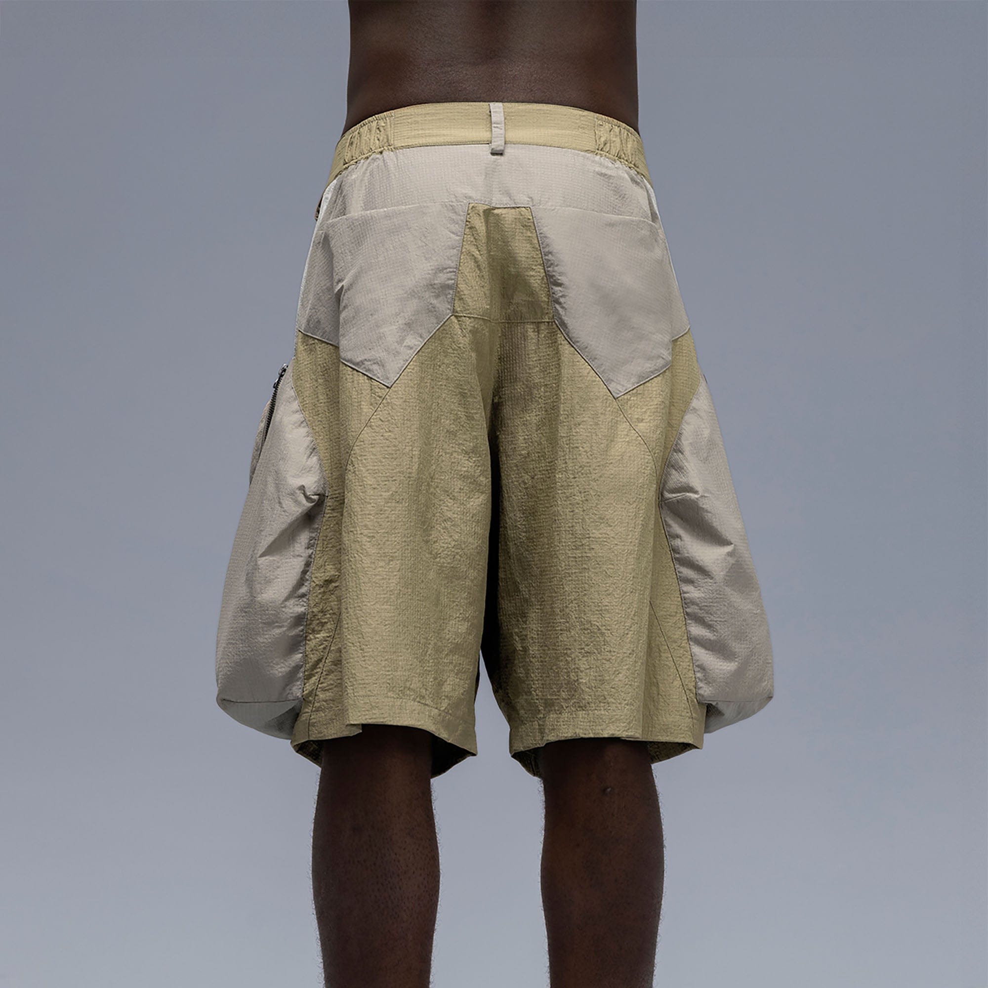 XIPHEVIL Snake Skin Contrast Panel Multi-Pocket Shorts, premium urban and streetwear designers apparel on PROJECTISR.com, XIPHEVIL