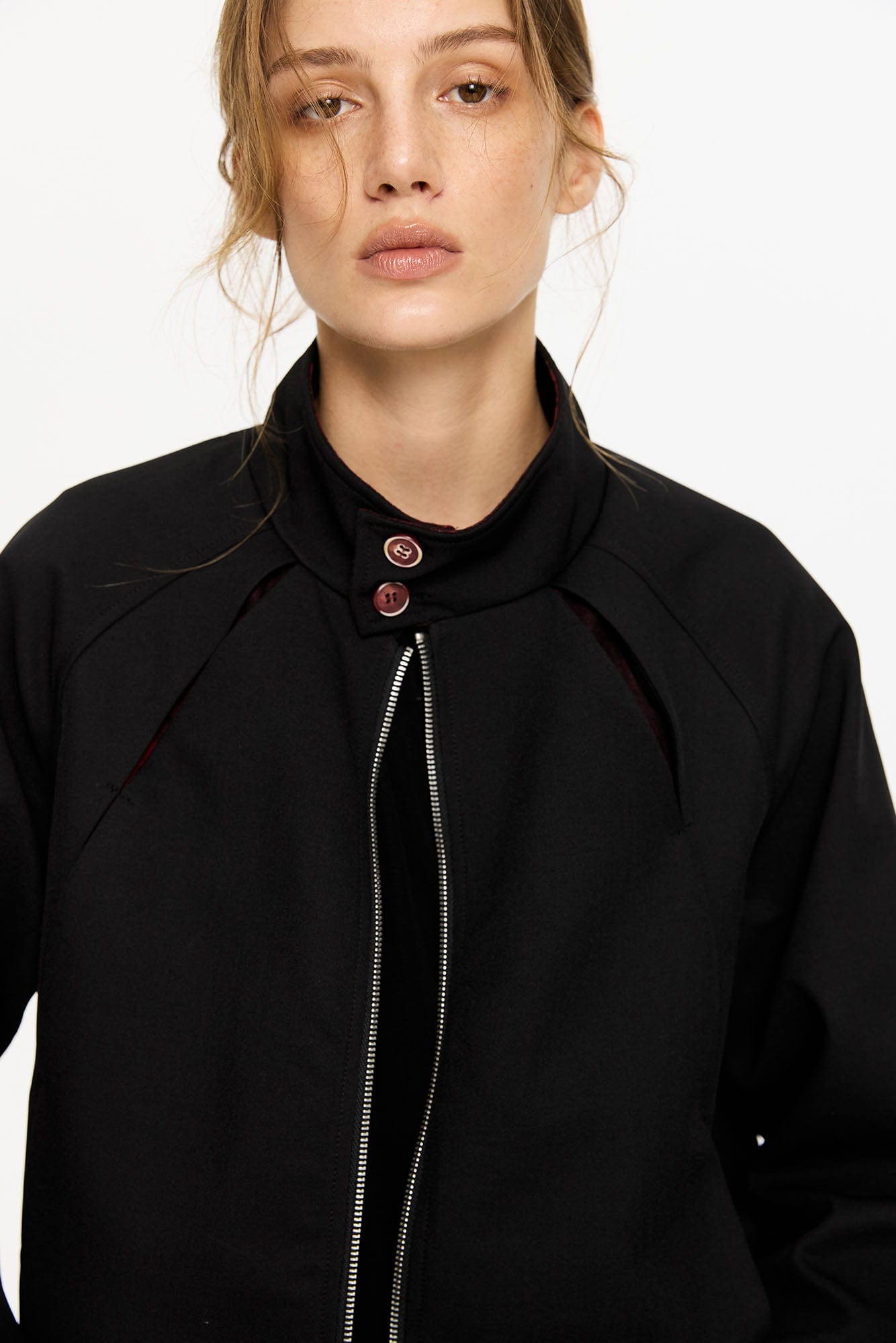 KREATE Floral-Lined Spliced Harrington Jacket, premium urban and streetwear designers apparel on PROJECTISR.com, KREATE