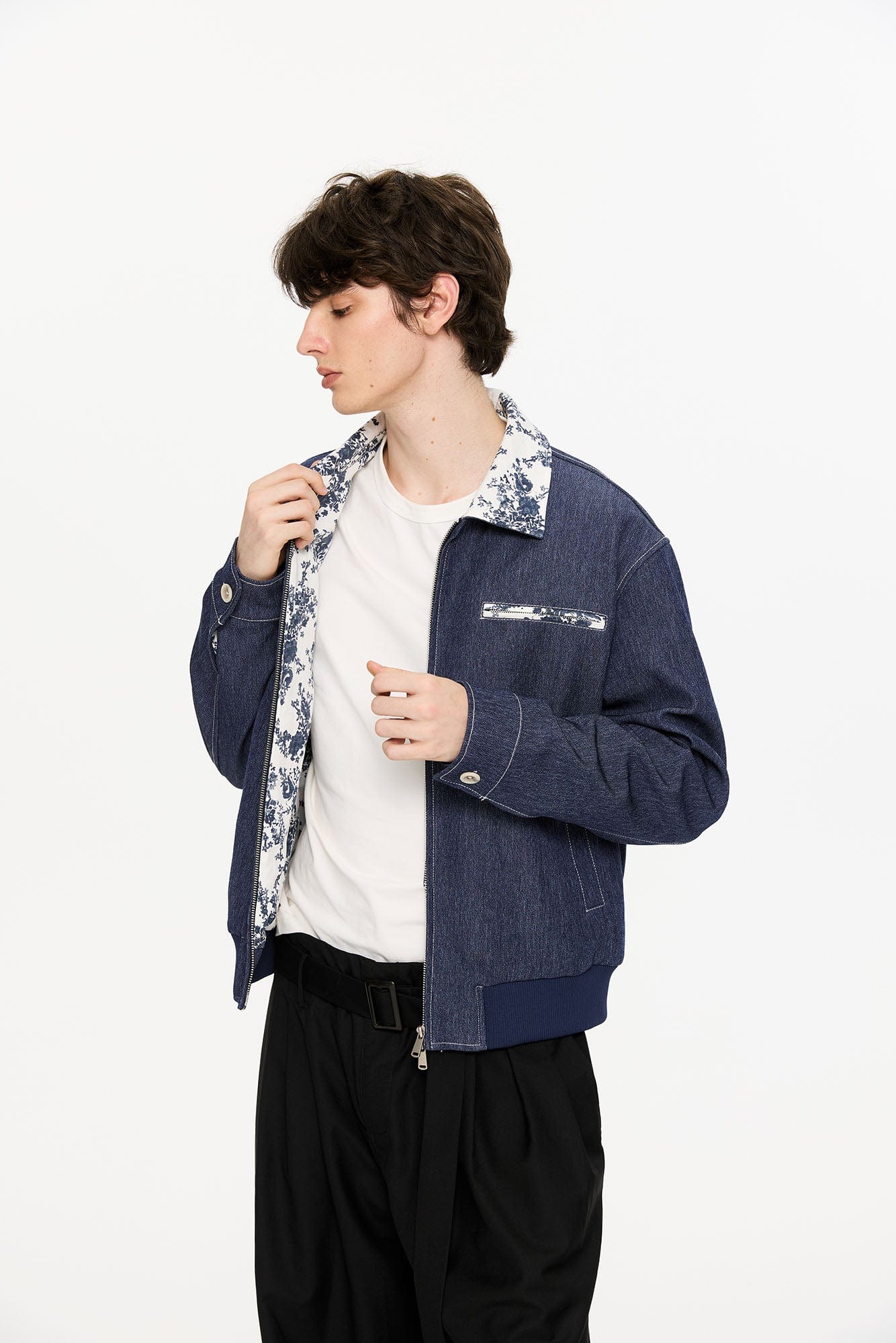 KREATE Contrast Floral Collar Jacket, premium urban and streetwear designers apparel on PROJECTISR.com, KREATE