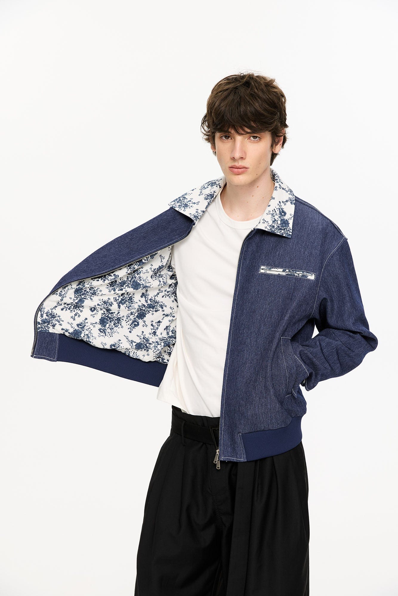 KREATE Contrast Floral Collar Jacket, premium urban and streetwear designers apparel on PROJECTISR.com, KREATE
