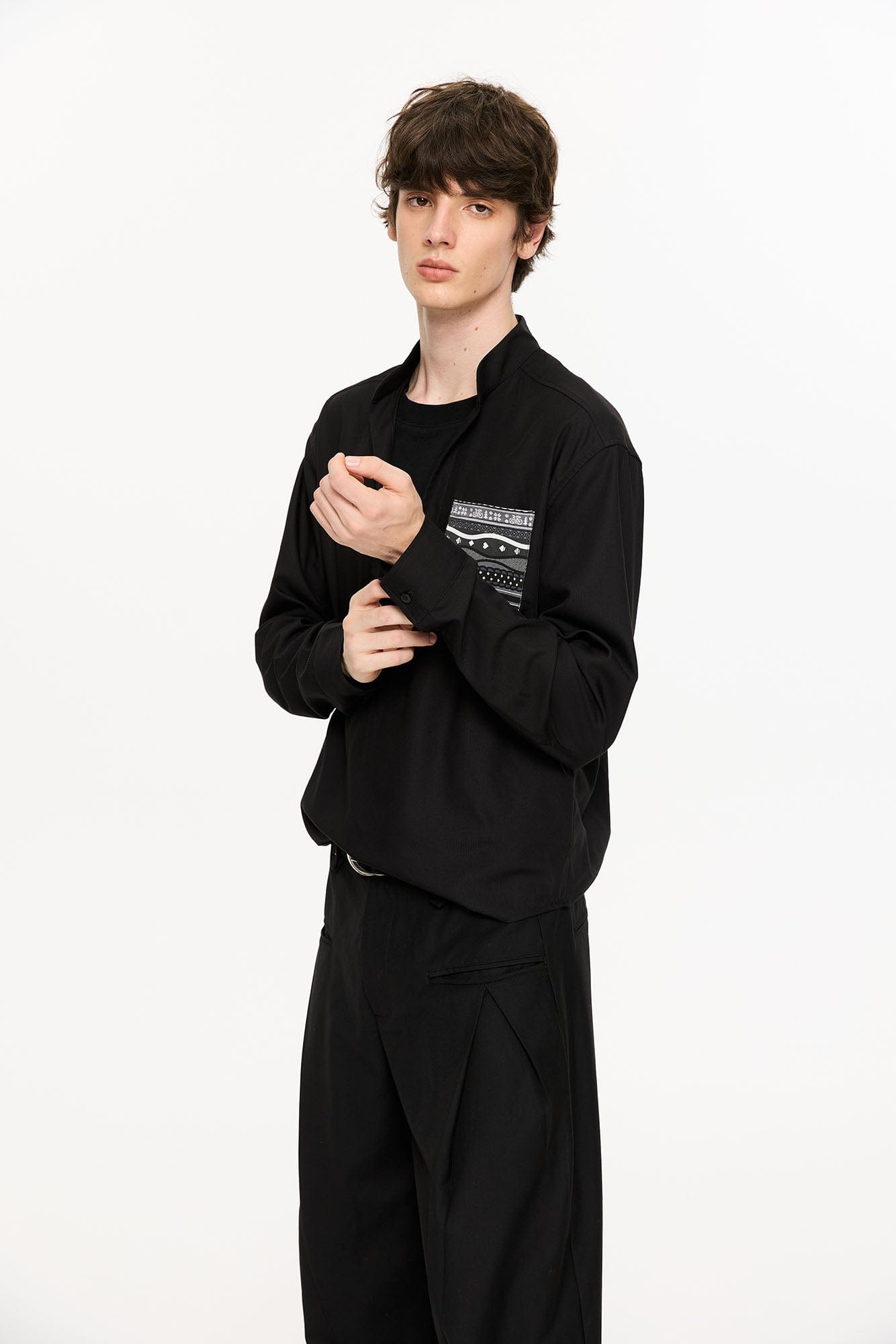 KREATE Faux Layered Fair Isle Pocket Shirt, premium urban and streetwear designers apparel on PROJECTISR.com, KREATE