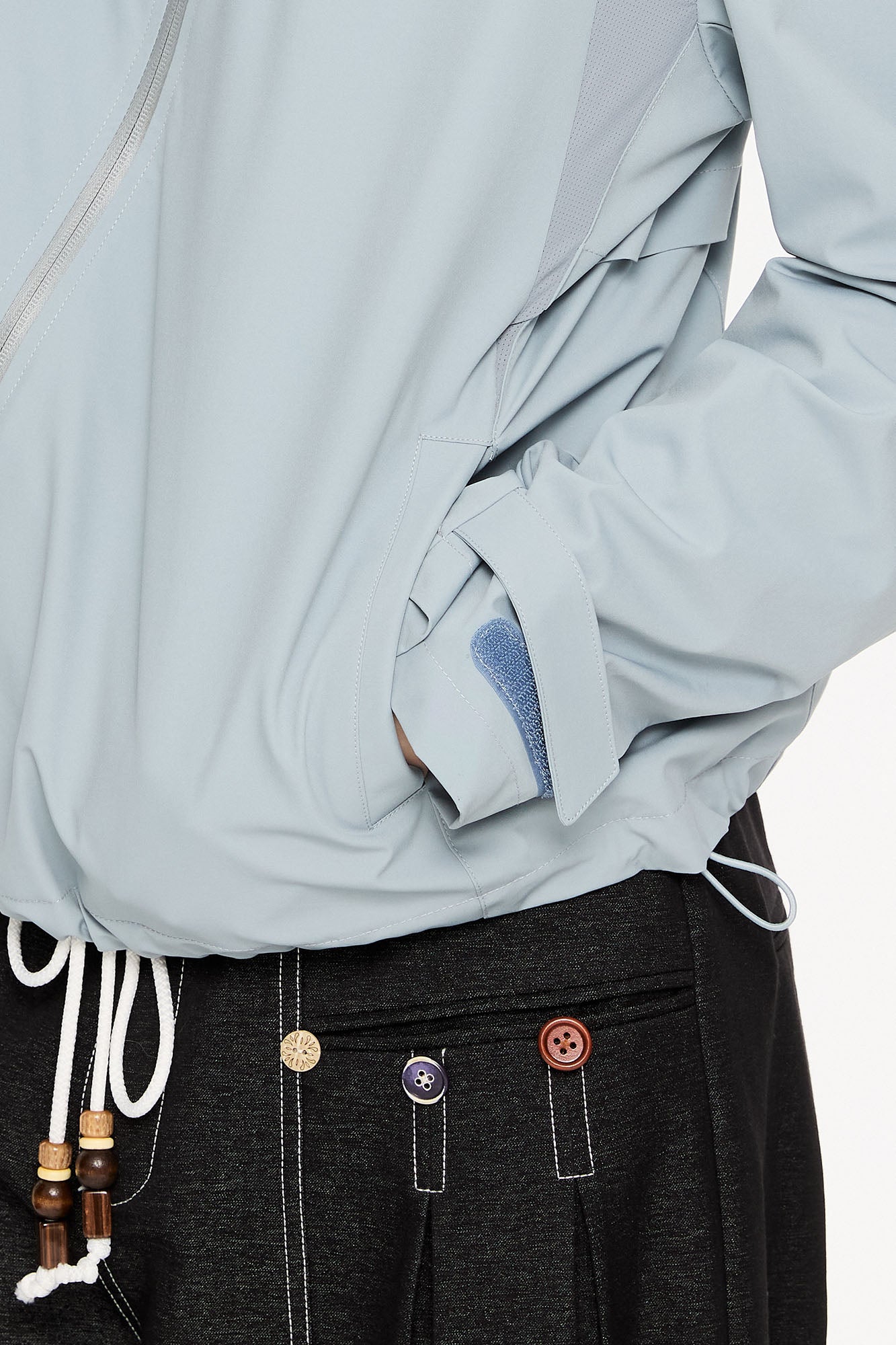 KREATE Asymmetric-Zip Teflon Hooded Jacket, premium urban and streetwear designers apparel on PROJECTISR.com, KREATE