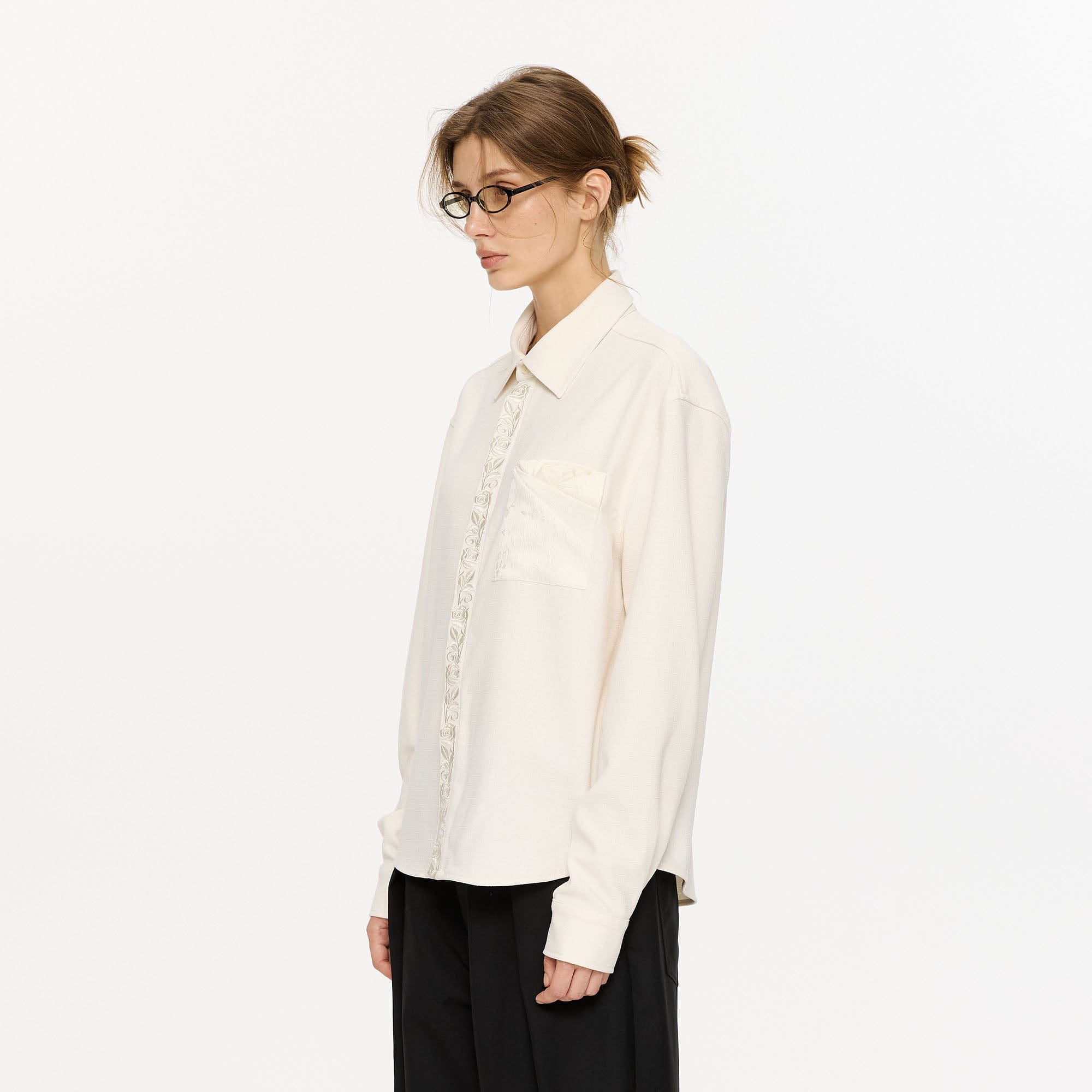 KREATE Floral Jacquard Trim Pocket Shirt, premium urban and streetwear designers apparel on PROJECTISR.com, KREATE
