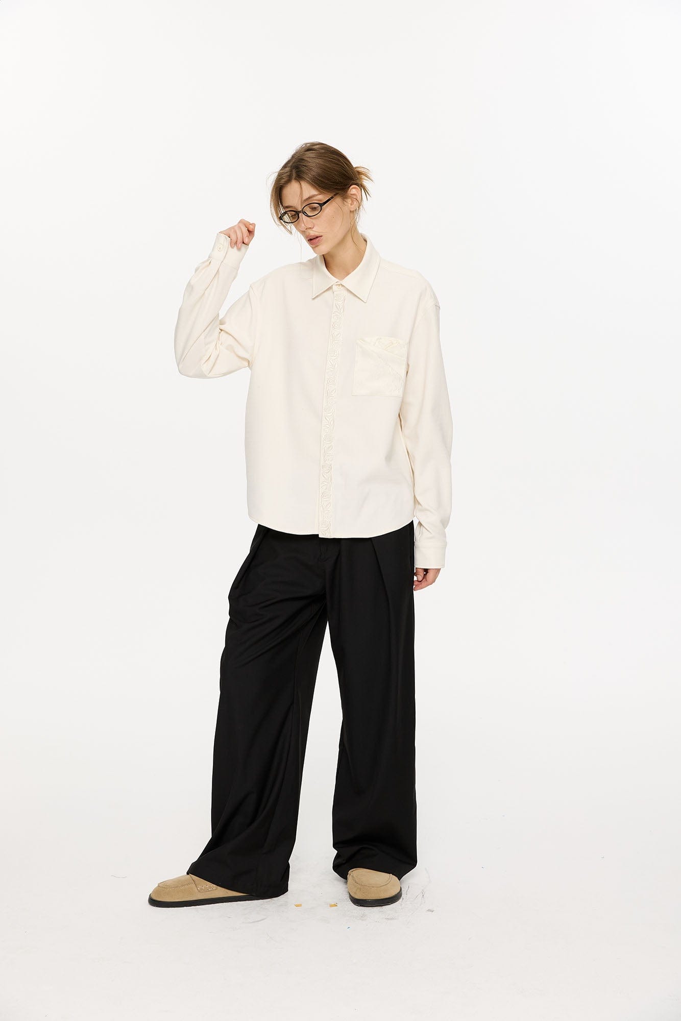 KREATE Floral Jacquard Trim Pocket Shirt, premium urban and streetwear designers apparel on PROJECTISR.com, KREATE