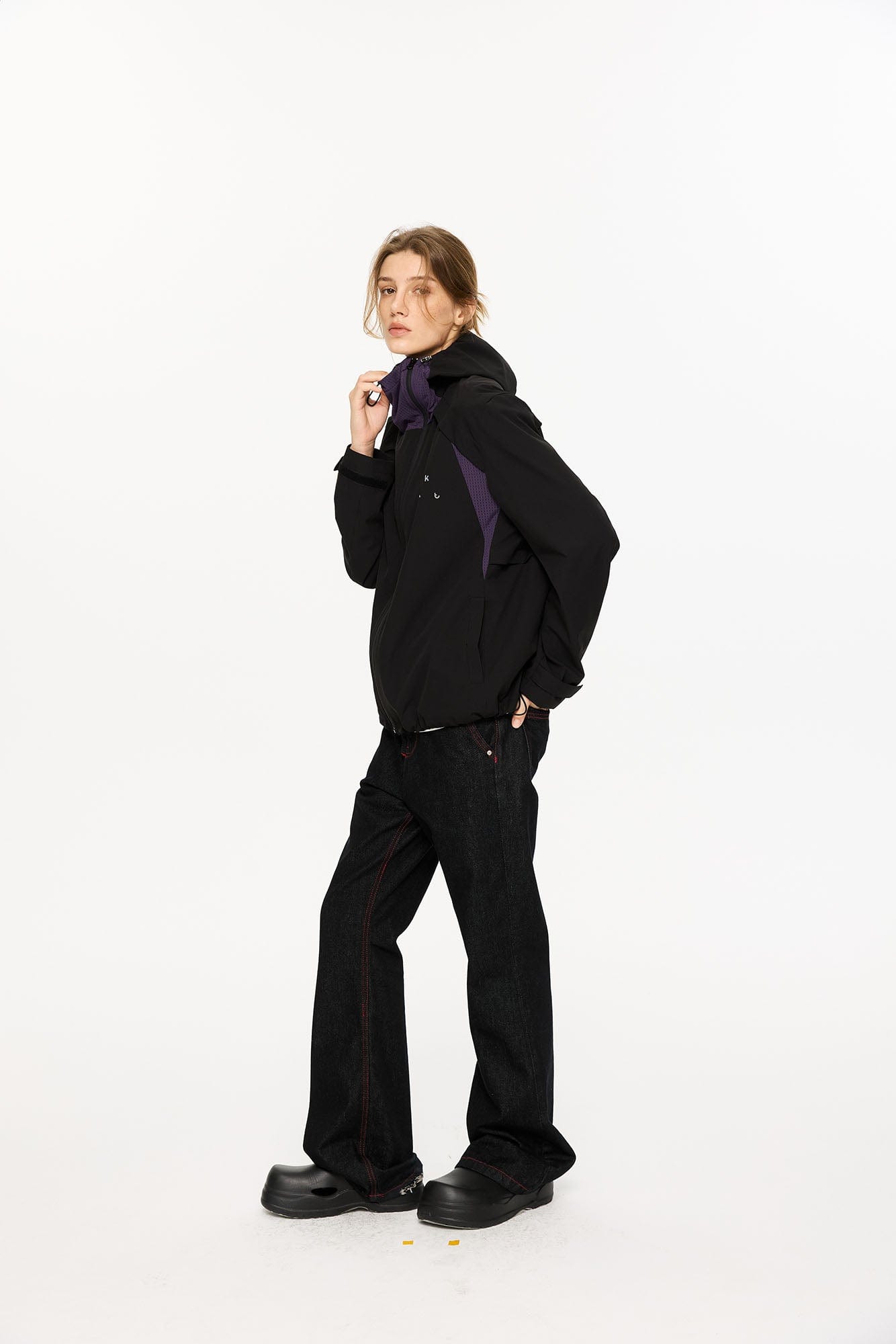 KREATE Asymmetric-Zip Teflon Hooded Jacket, premium urban and streetwear designers apparel on PROJECTISR.com, KREATE