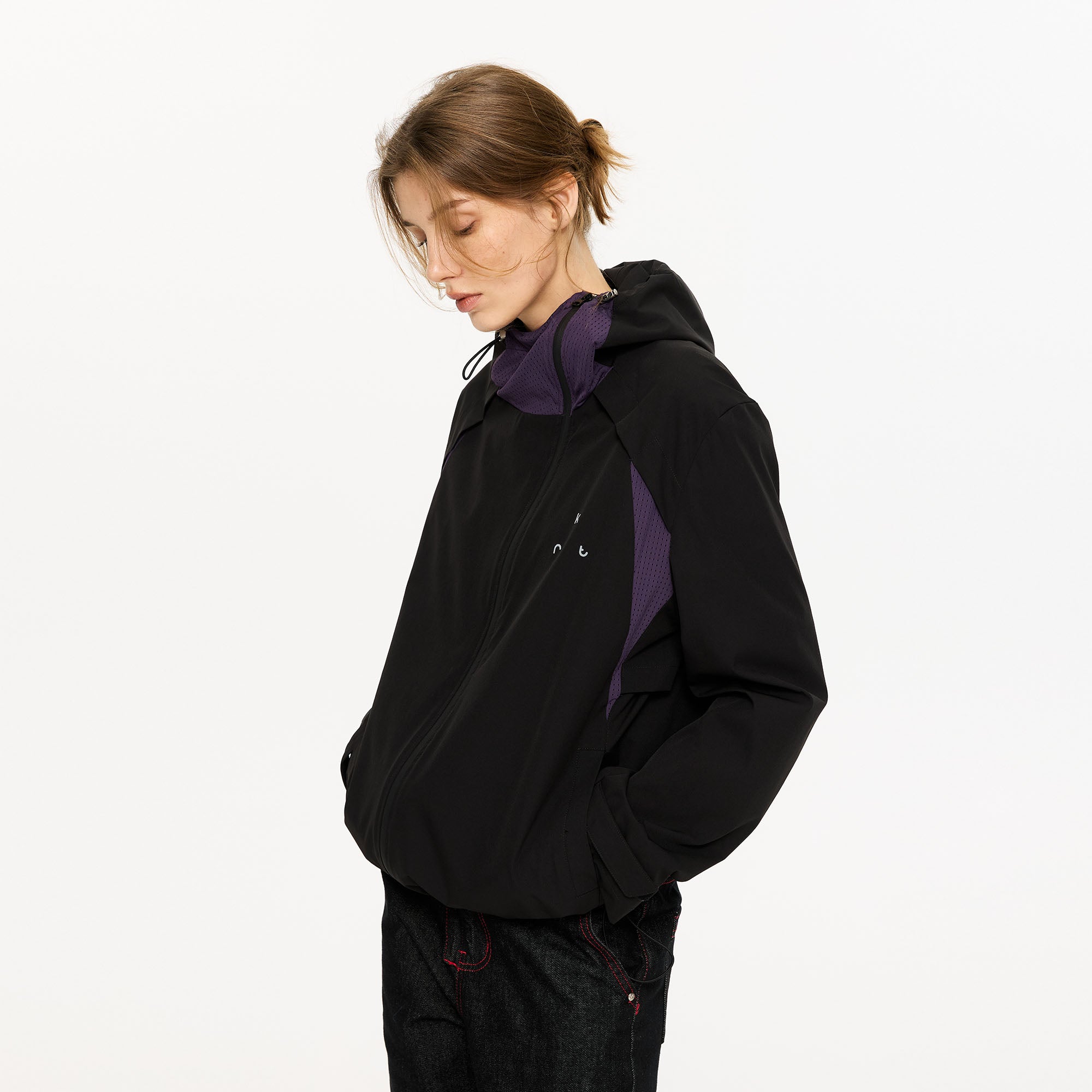 KREATE Asymmetric-Zip Teflon Hooded Jacket, premium urban and streetwear designers apparel on PROJECTISR.com, KREATE
