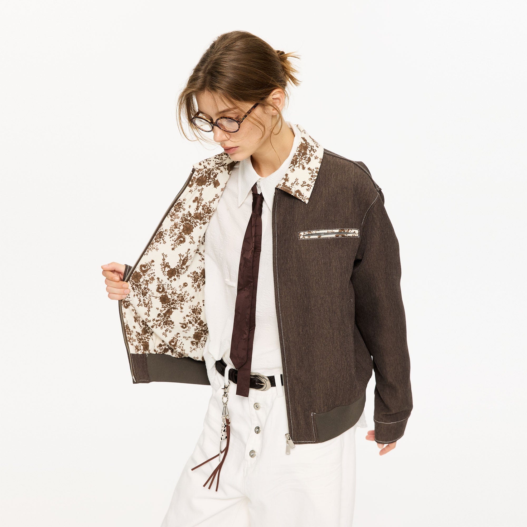 KREATE Contrast Floral Collar Jacket, premium urban and streetwear designers apparel on PROJECTISR.com, KREATE