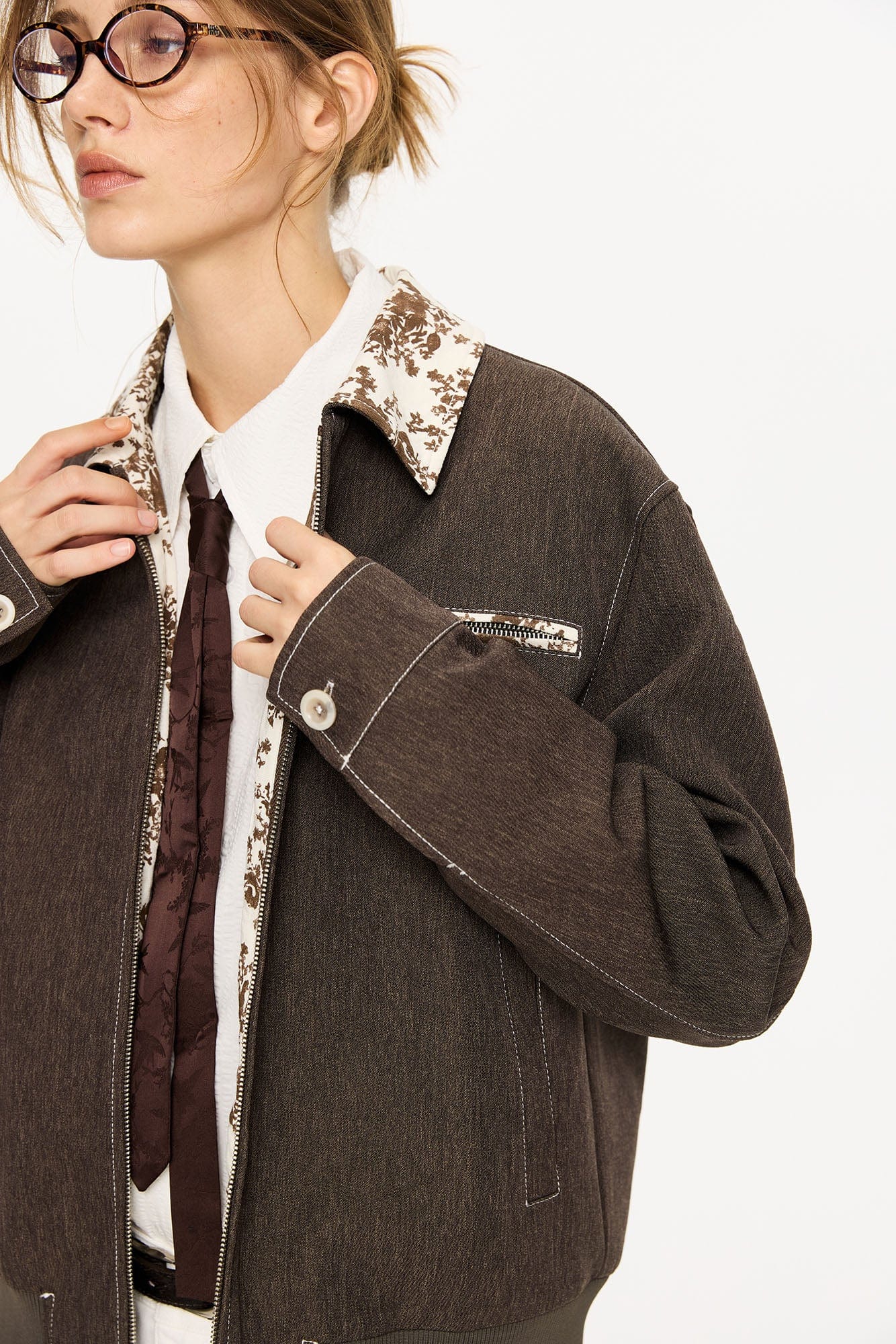 KREATE Contrast Floral Collar Jacket, premium urban and streetwear designers apparel on PROJECTISR.com, KREATE