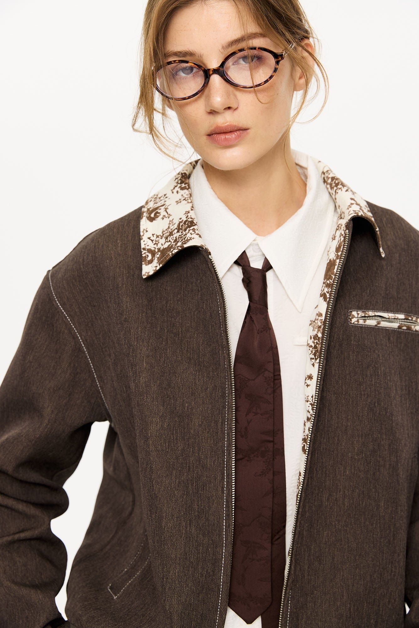 KREATE Contrast Floral Collar Jacket, premium urban and streetwear designers apparel on PROJECTISR.com, KREATE