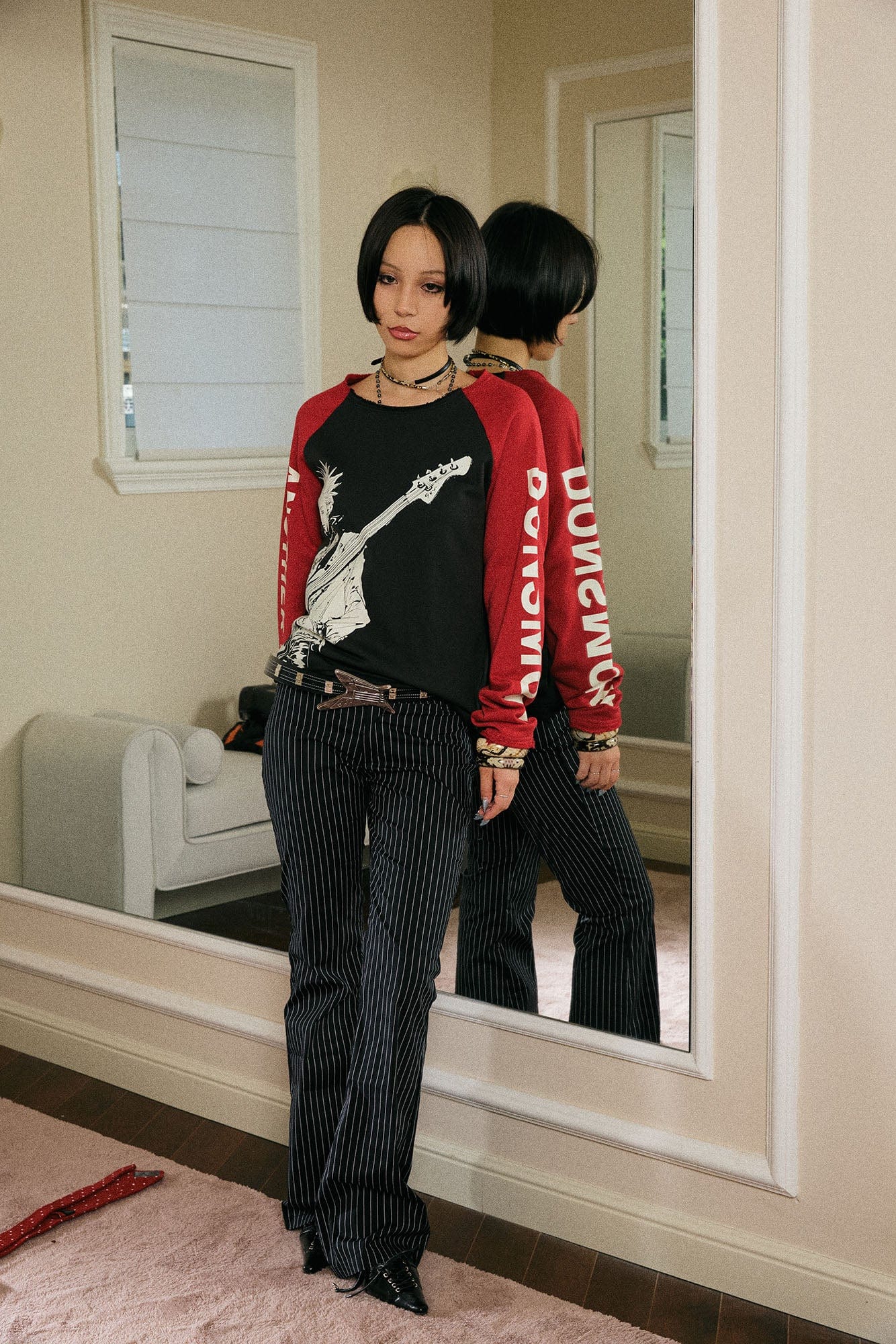 DONSMOKE × NANA Guitarist Contrast Raglan Long-Sleeve Tee, premium urban and streetwear designers apparel on PROJECTISR.com, DONSMOKE