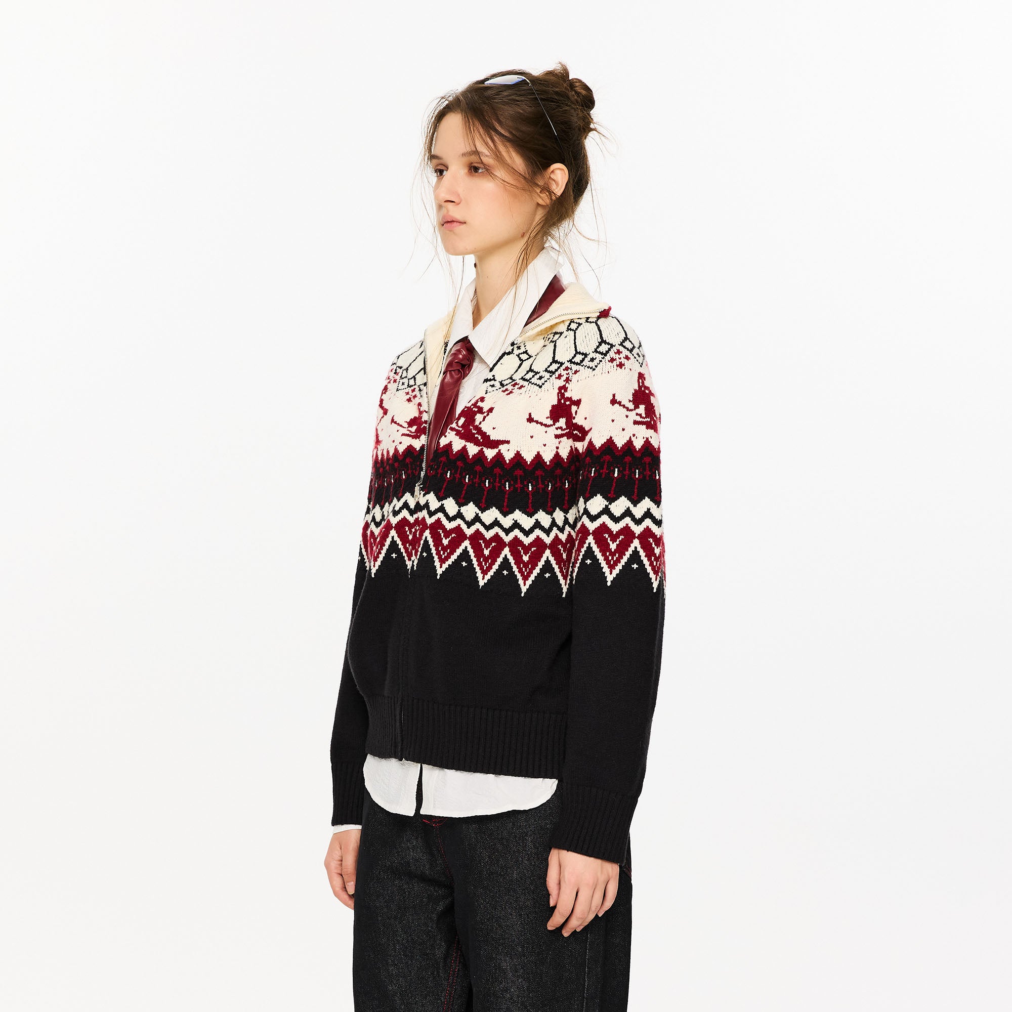 KREATE Christmas Fair Isle Jacquard Knit Jacket