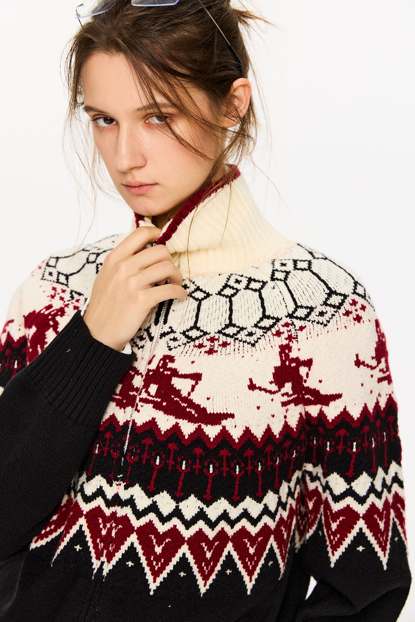KREATE Christmas Fair Isle Jacquard Knit Jacket