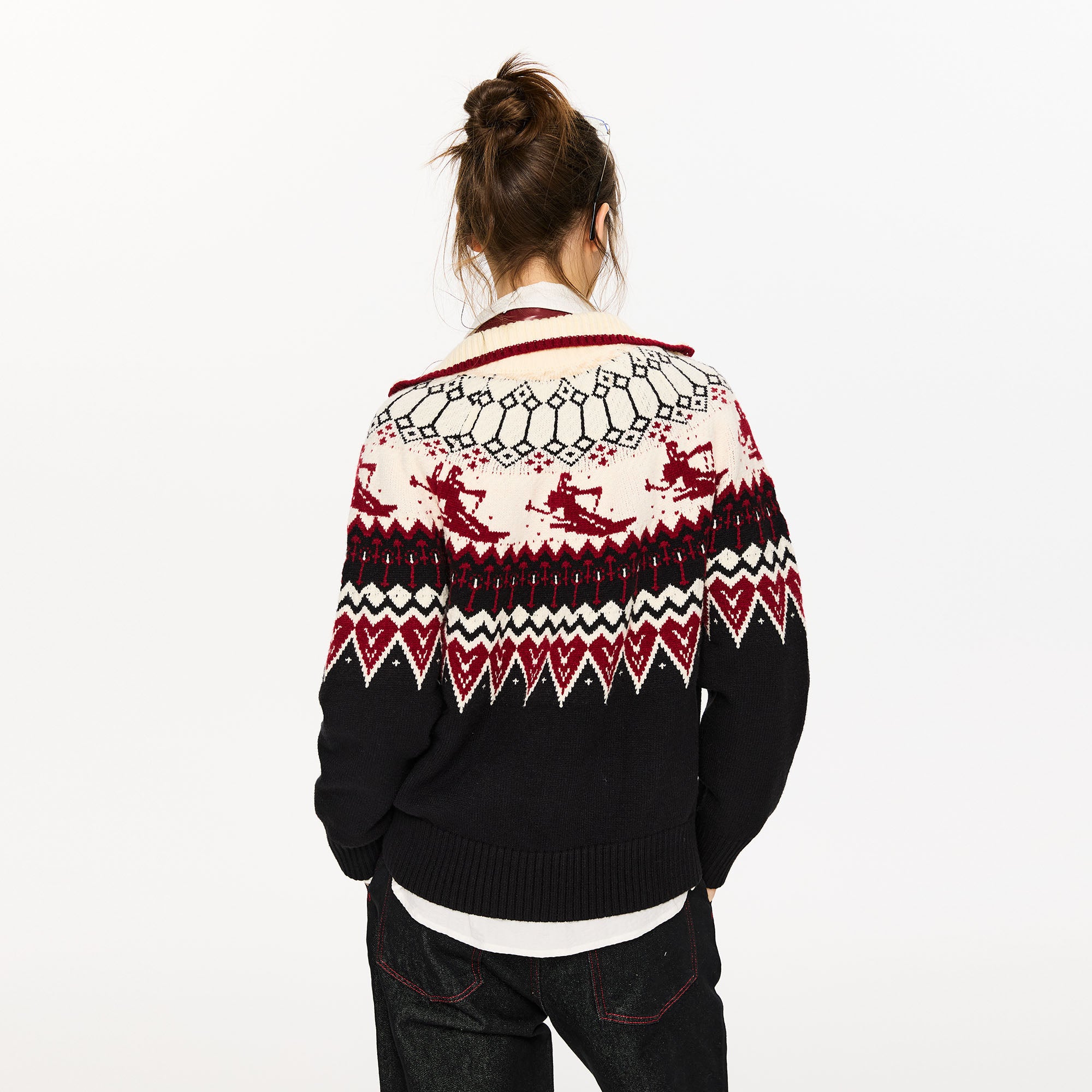 KREATE Christmas Fair Isle Jacquard Knit Jacket
