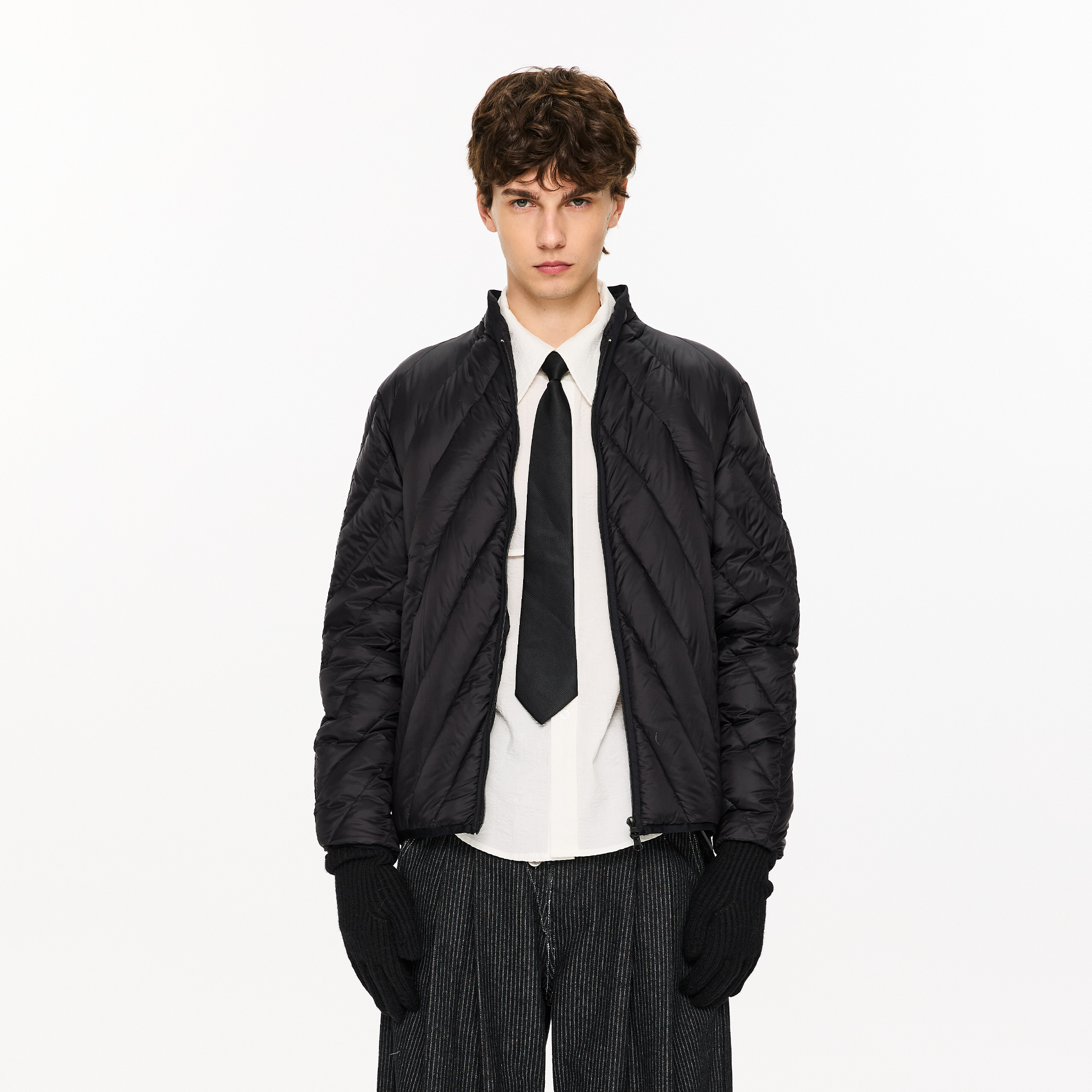 KREATE Quilted Rib Stand-Collar Down Jacket, premium urban and streetwear designers apparel on PROJECTISR.com, KREATE