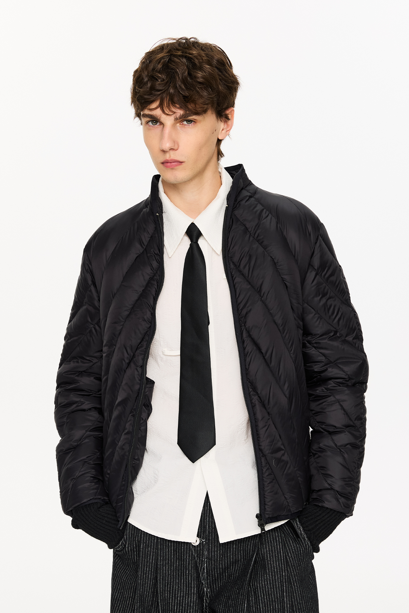 KREATE Quilted Rib Stand-Collar Down Jacket, premium urban and streetwear designers apparel on PROJECTISR.com, KREATE